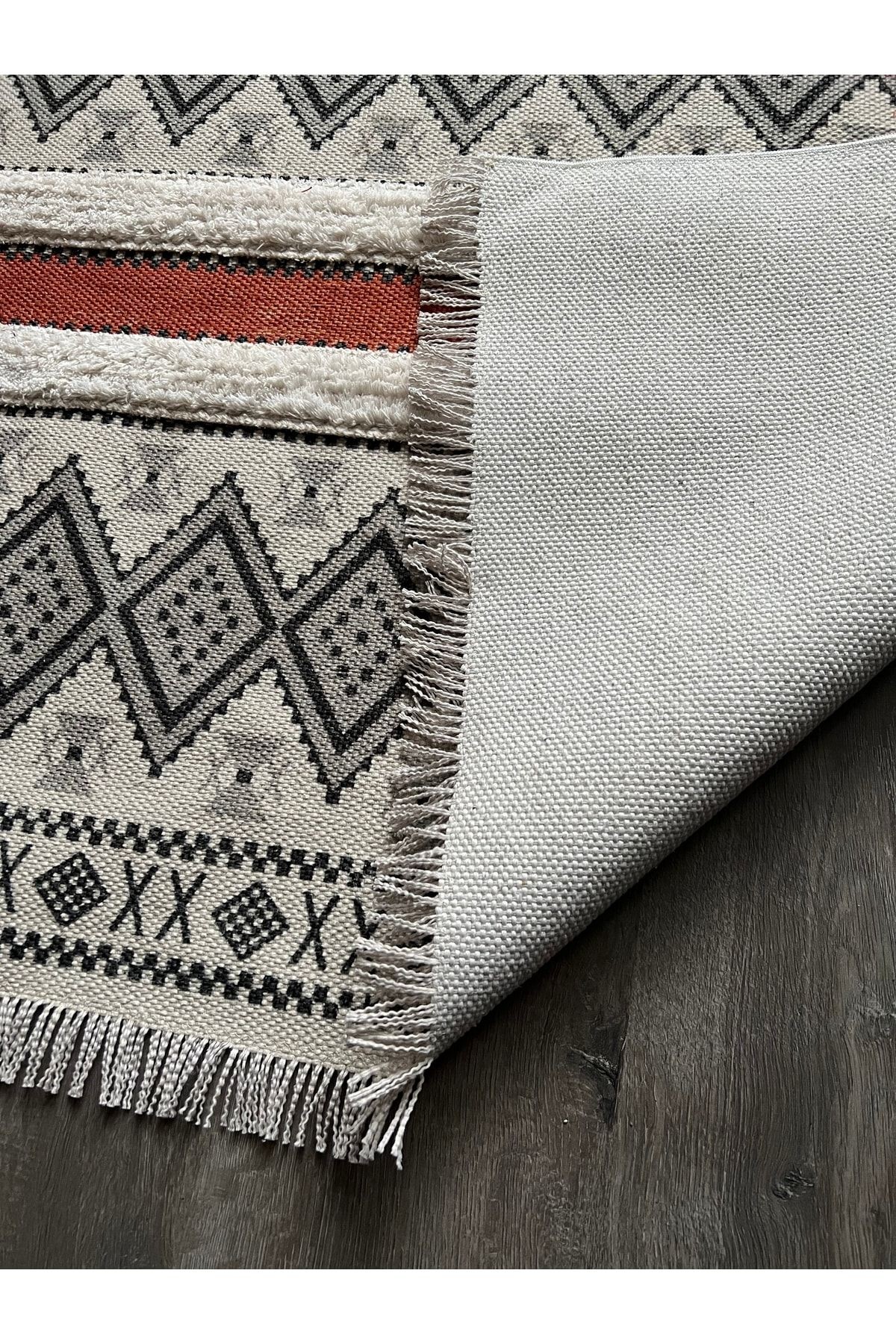 Rustik 4047 Çok Renkli Iskandinav Stil Pastel Desenli Kilim