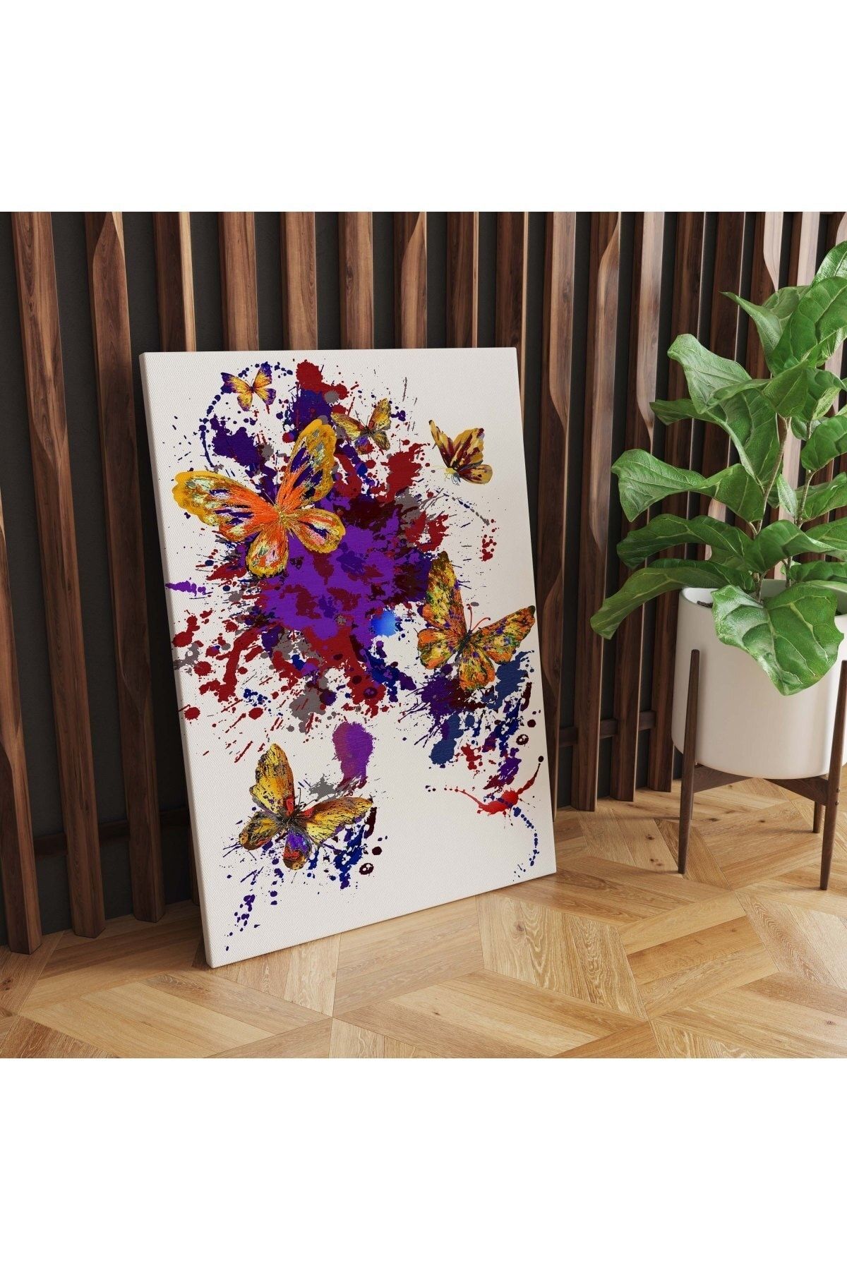 Kanvas Tablo Çok Renkli Soyut Ve Kelebek Temalı 51