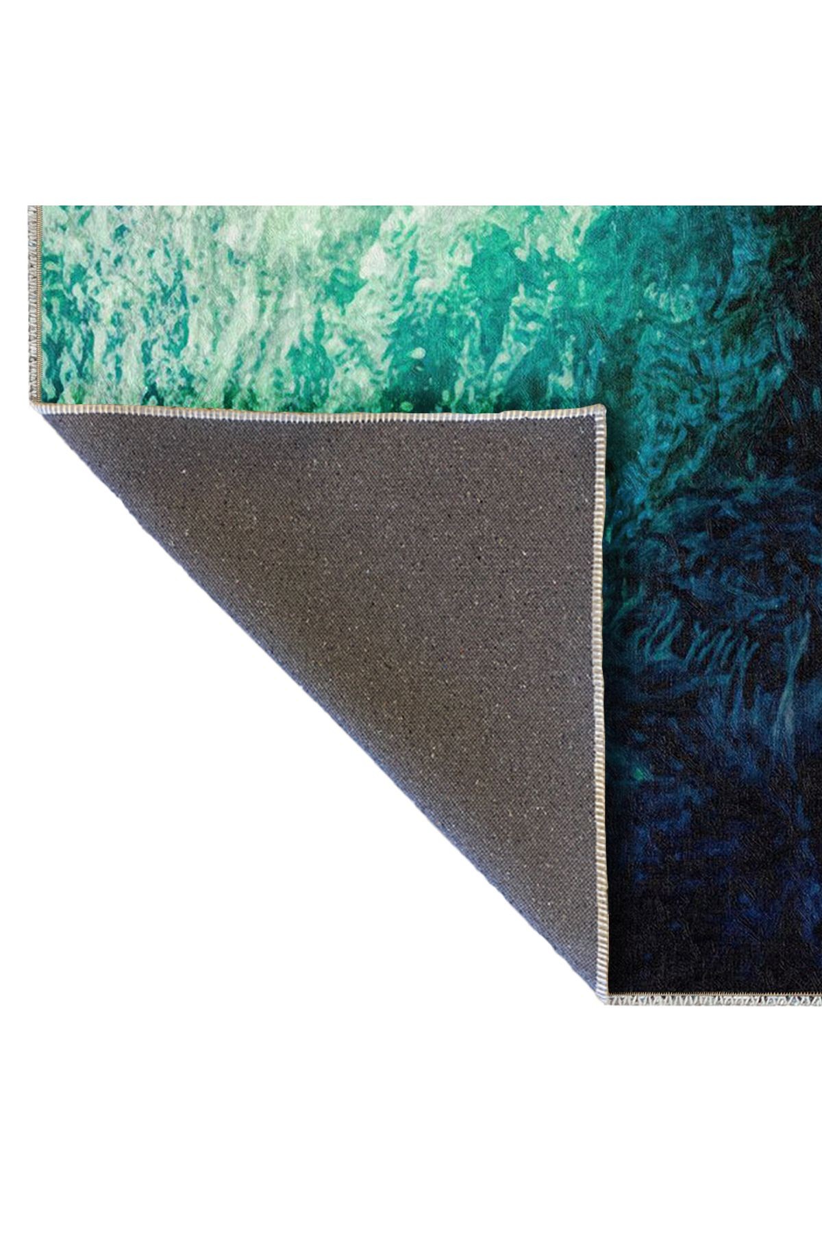 Ametist Serisi Mavi Tonlarda Soyut Abstract Desenli Dokuma Taban Modern Dekoratif Halı ametist81