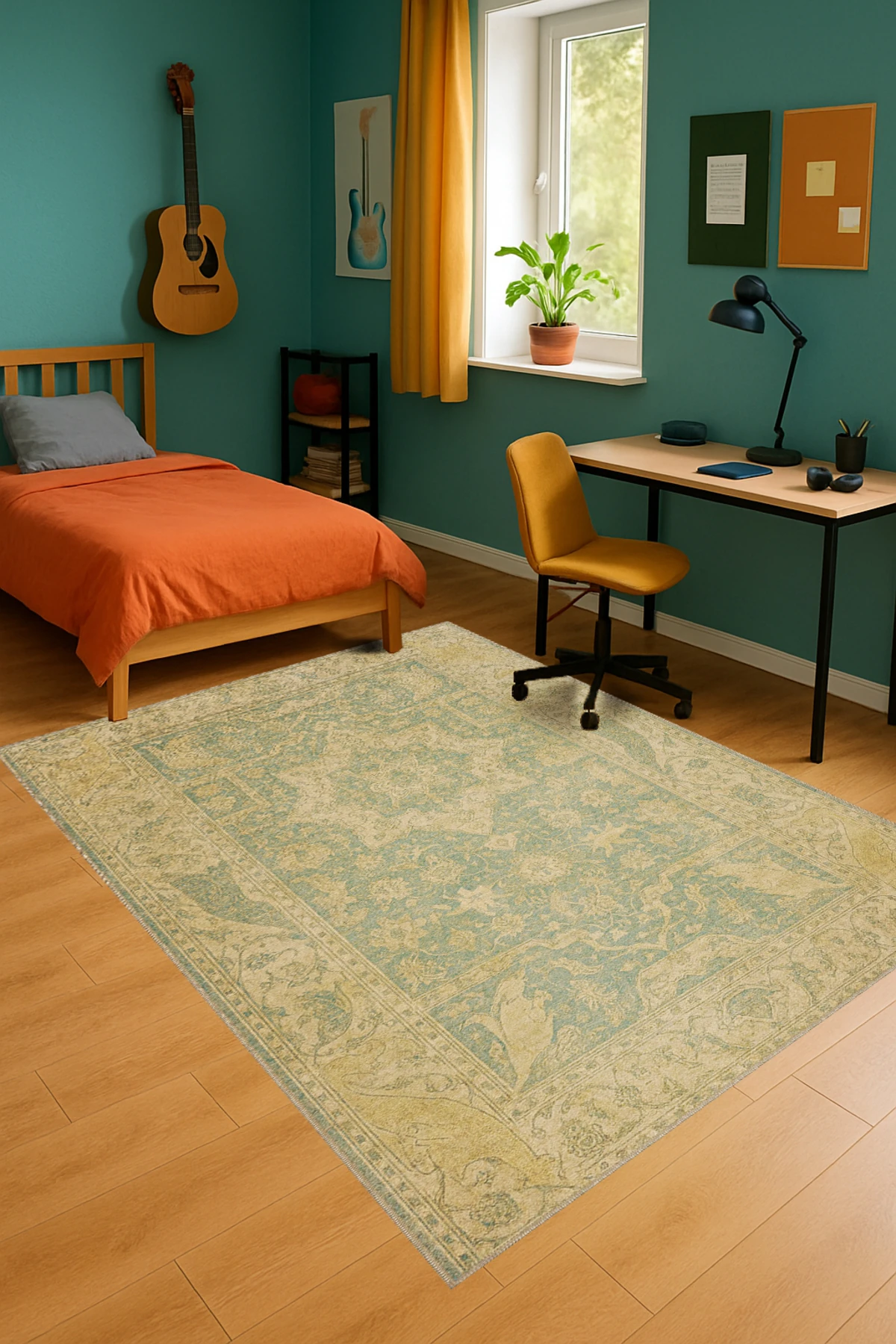 MOSSO Geleneksel Motifli Desen Dokuma Taban Vintage Dekoratif Halı mosso885