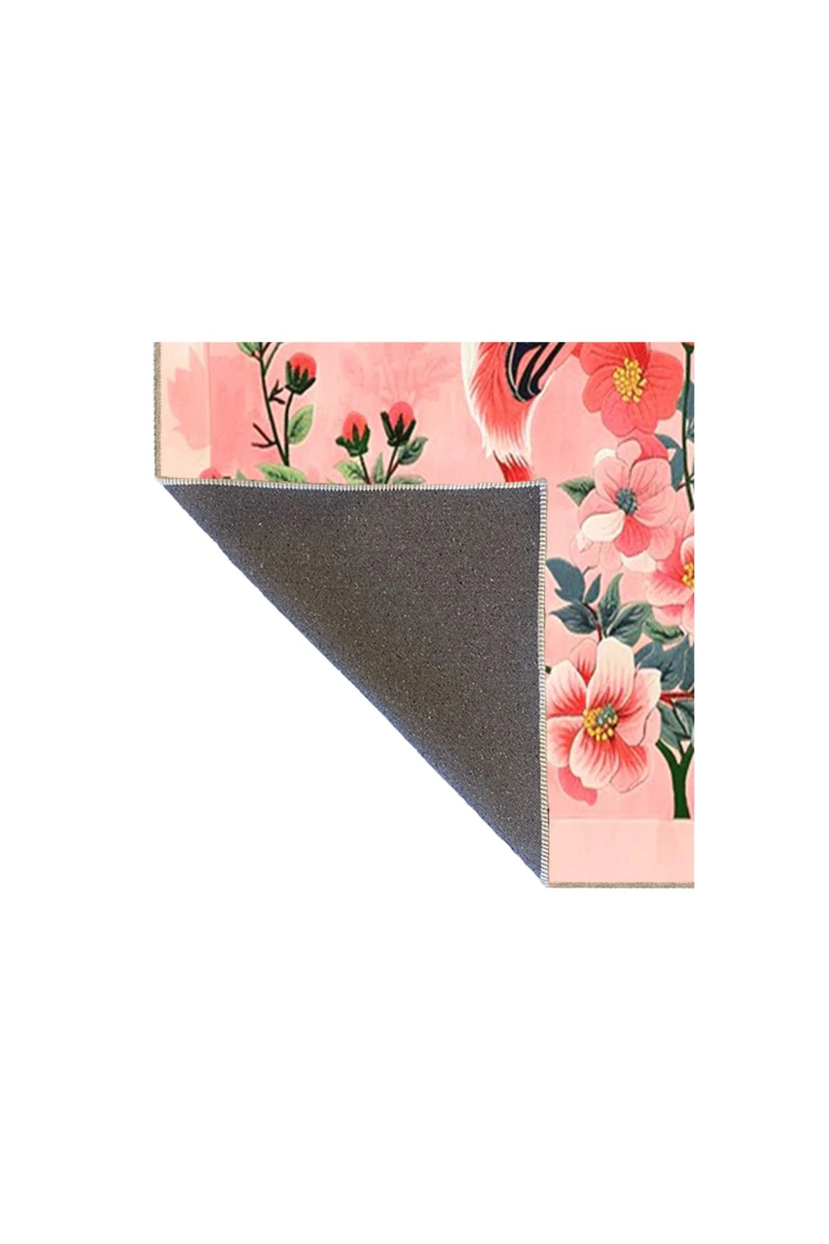 Paris Koleksiyonu Pembe Temalı Çiçek Sarmaşık ve Kuş Desenli Modern Dekoratif Halı 141