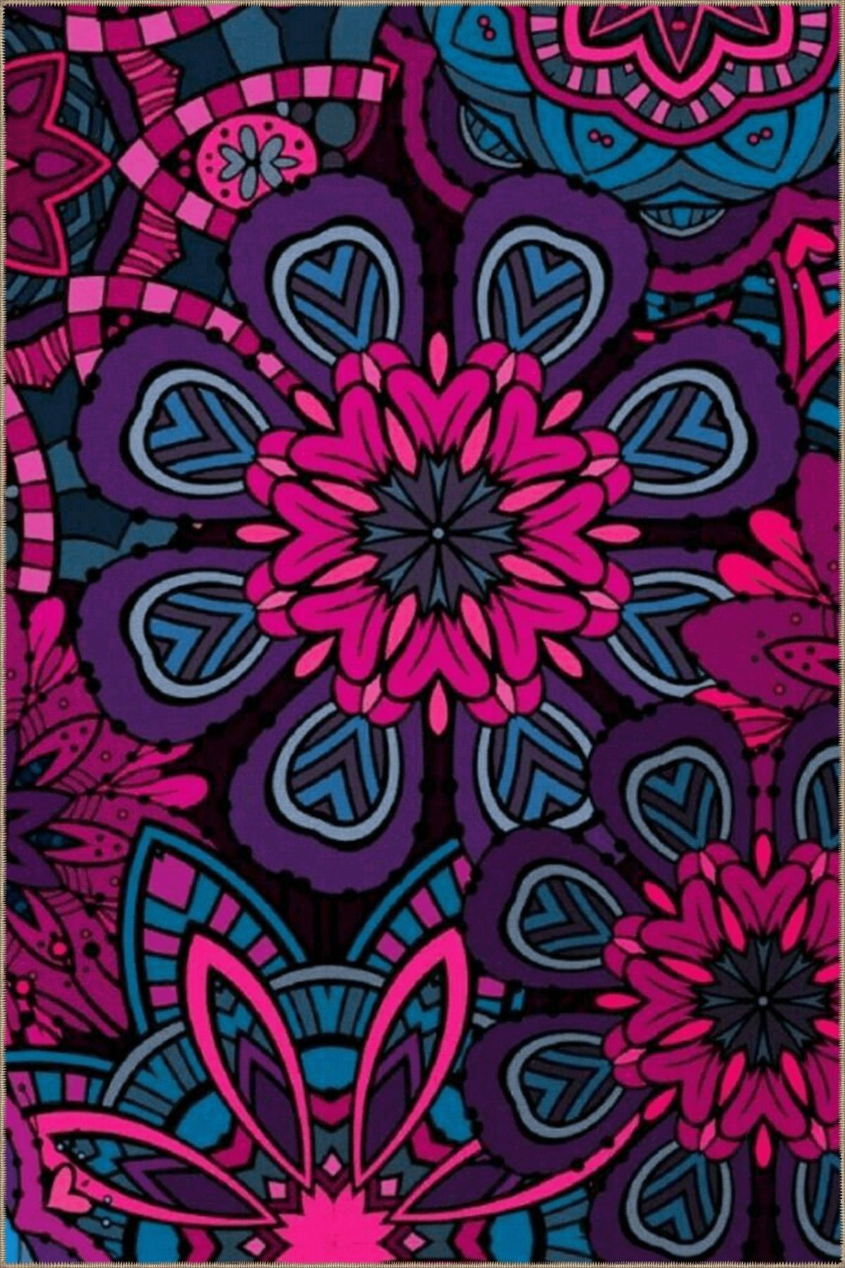 Floral Temalı Çok Renkli Soyut Çiçek Desenli Modern Dekoratif Halı 4820