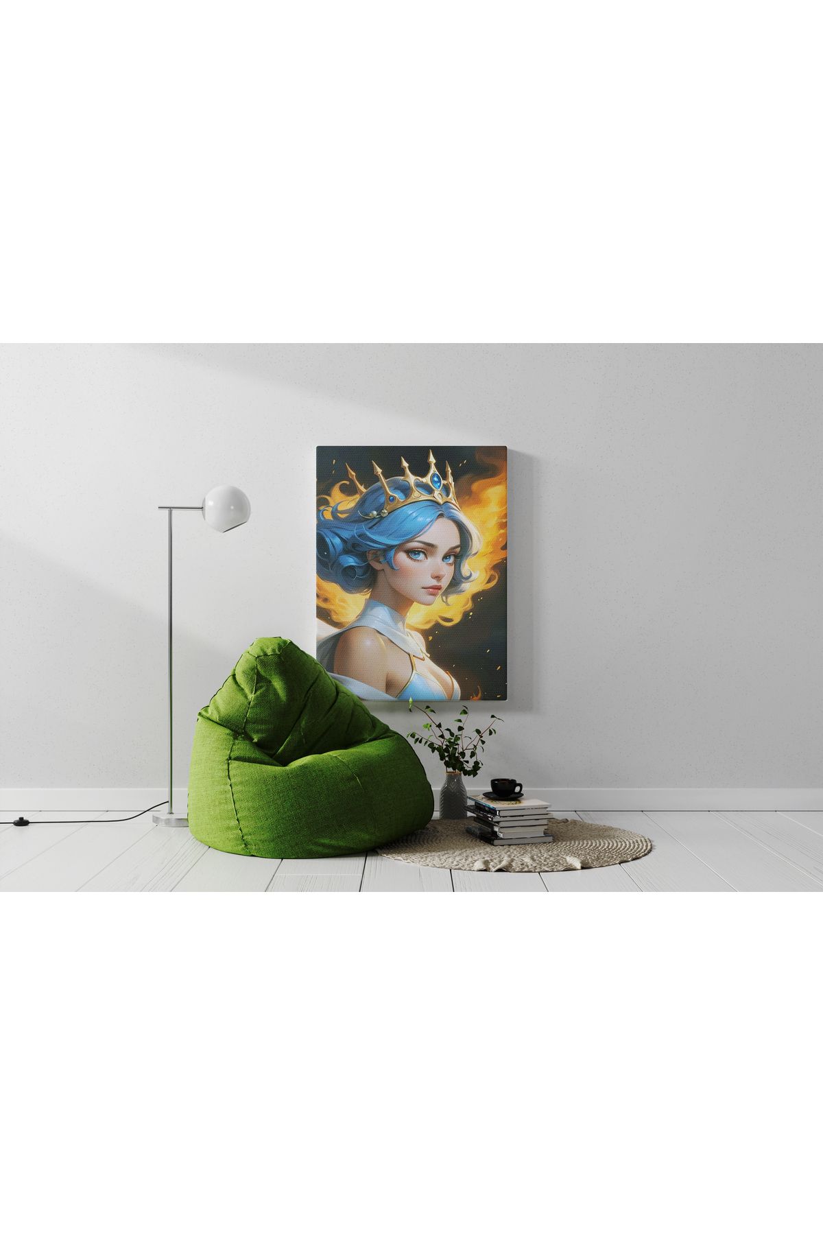 Kanvas Tablo Taçlı Kız Temalı Desenli Modern Tablo