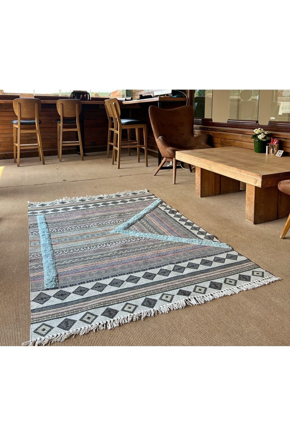 Rustik 4046 Çok Renkli Pastel Desenli Kilim