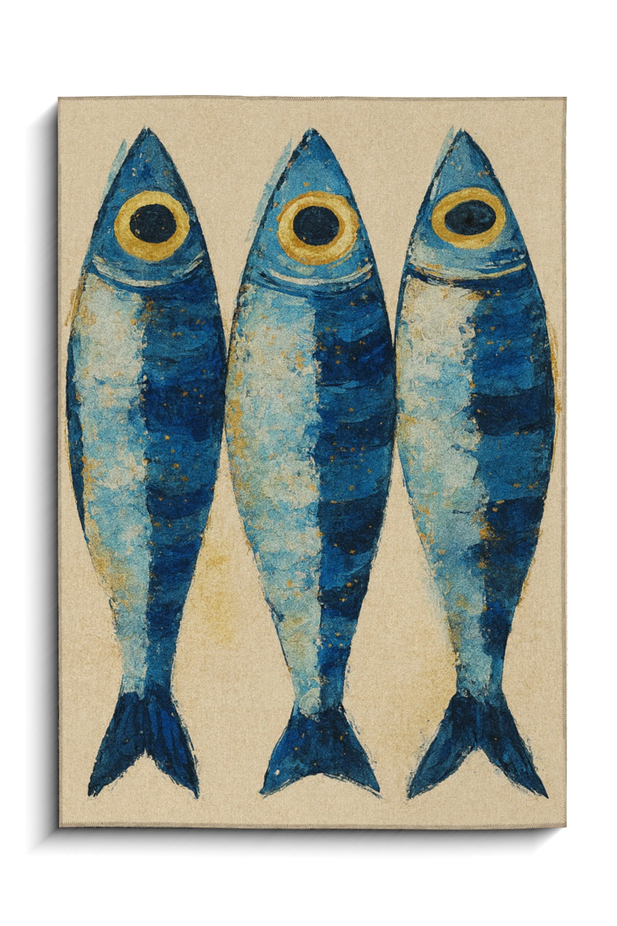 MOSSO Çok Renkli Balık Figürü Desenli Dokuma Taban Modern Dekoratif Halı mosso337