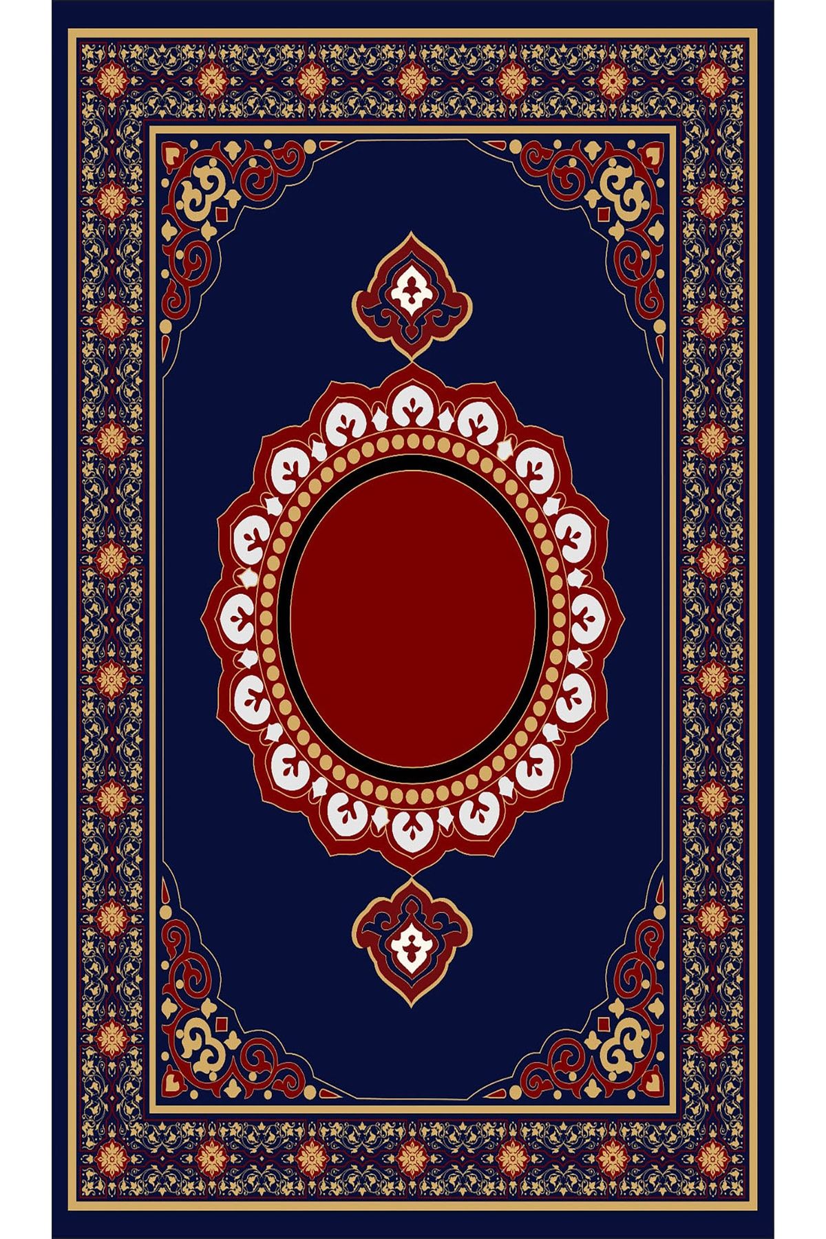 Lacivert Tonlarında Geometrik Seccade 70x120