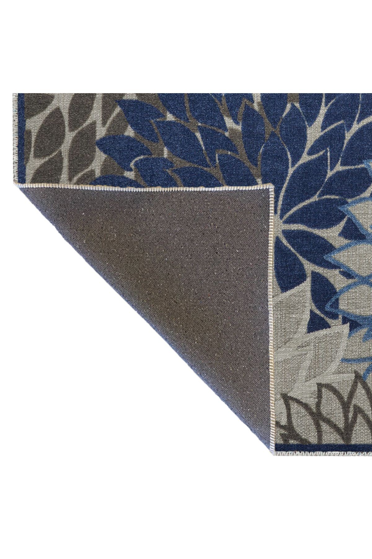 Mavi Temalı Çok Renkli Çiçek Desenli Kreatif Modern Dekoratif Halı 2836