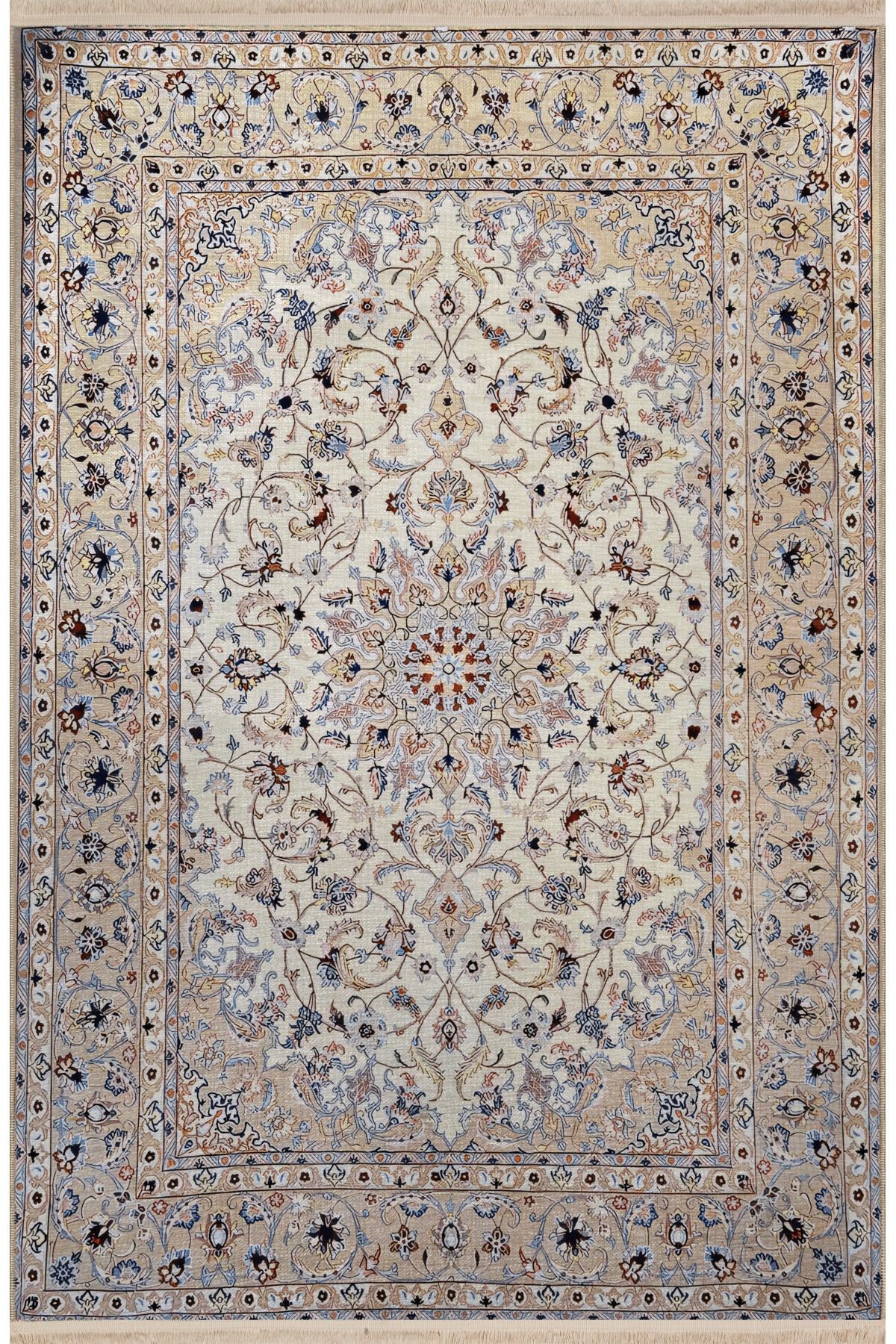 Açık Ton Geleneksel Motif Etnik Desenli Kreatif Vintage Dekoratif Halı 2546
