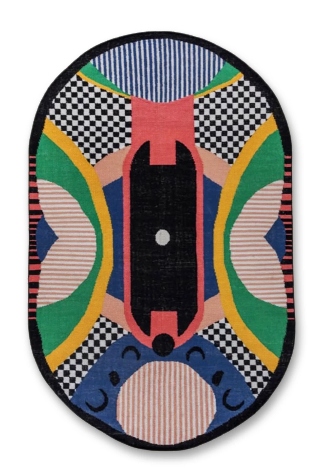 MOSSO Çok Renkli Soyut Geometrik Desenli Dokuma Taban Modern Dekoratif Halı mosso350