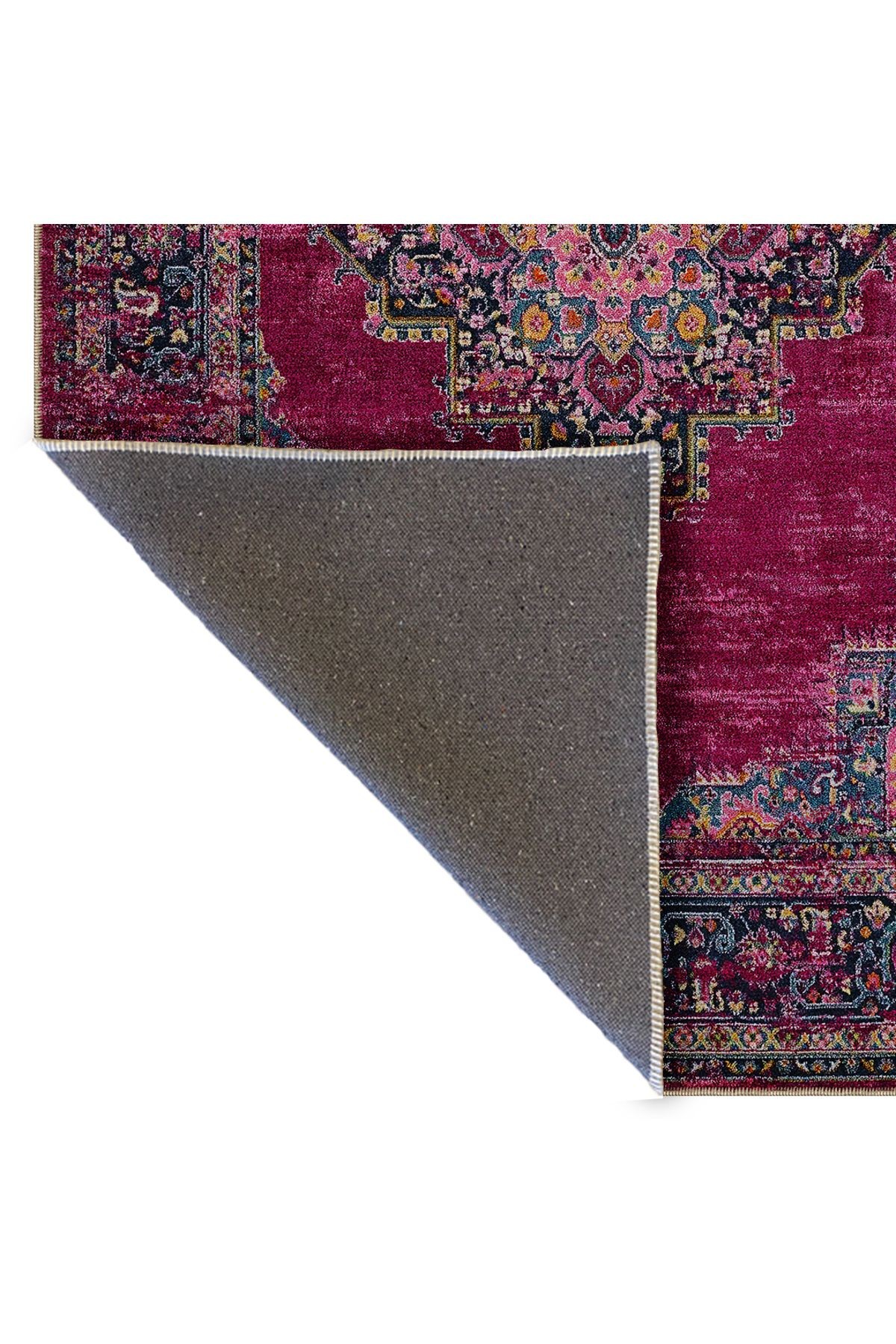 Fuşya Pembe Etnik Ve Vintage Tema Dokuma Taban Halı 1388