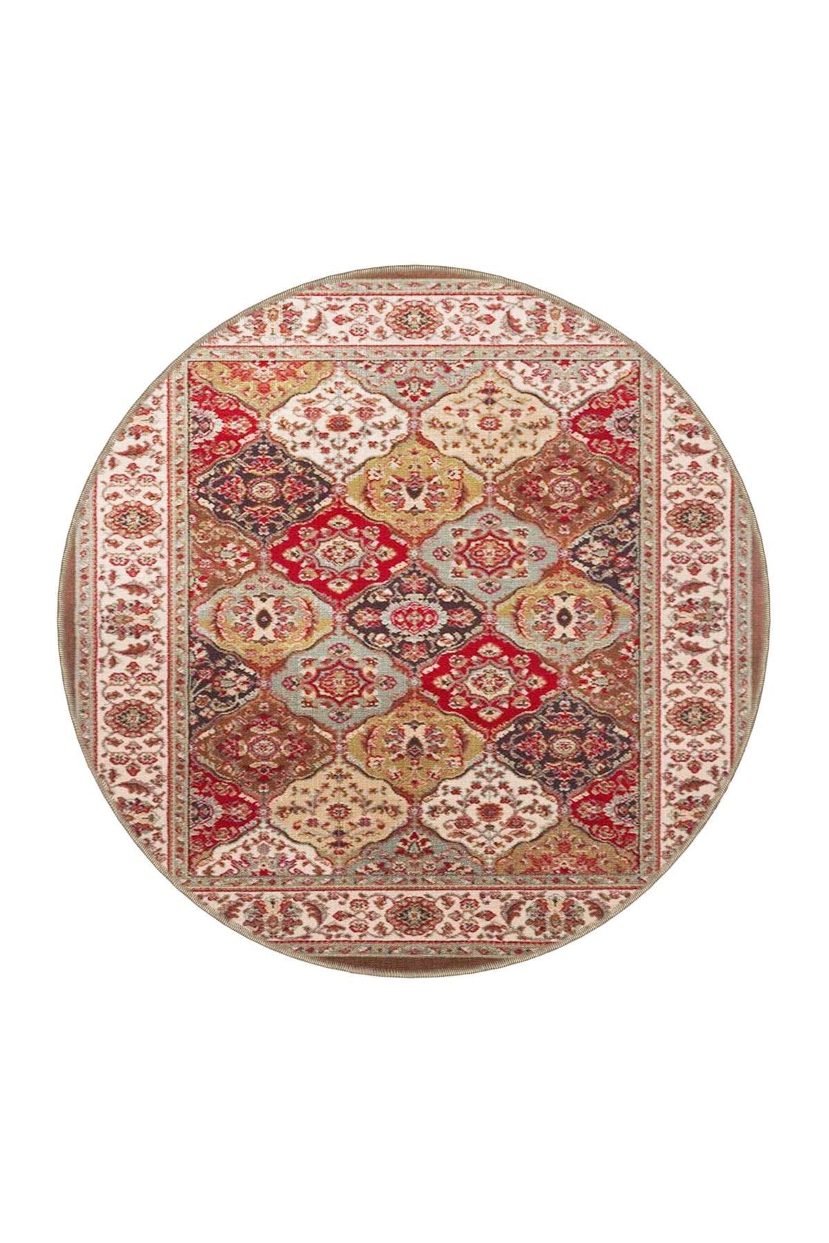 Renkli Kare Desenli Modern Dekoratif Halı 3681