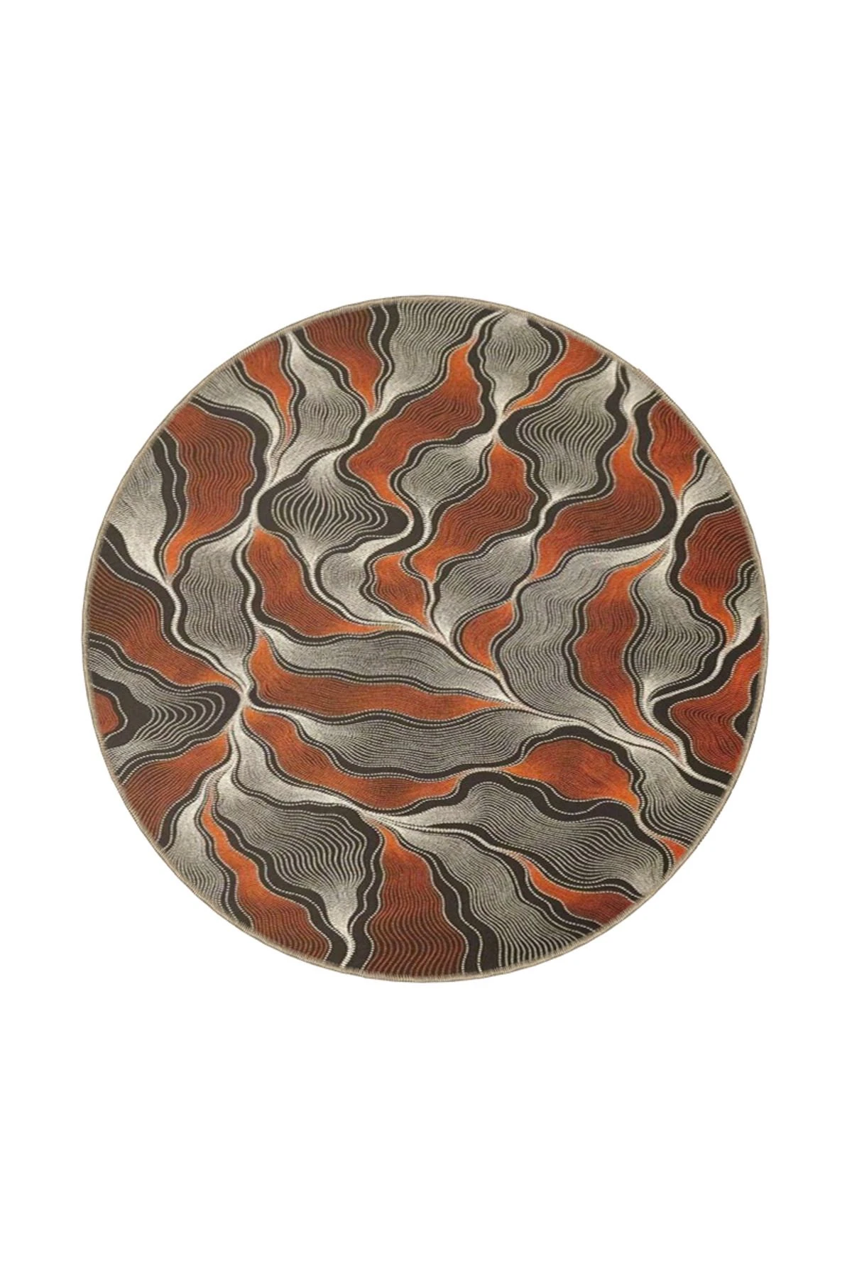 Etnik Kahverengi Geometrik Desenli Dekoratif Yıkanabilir Halı miravip8464