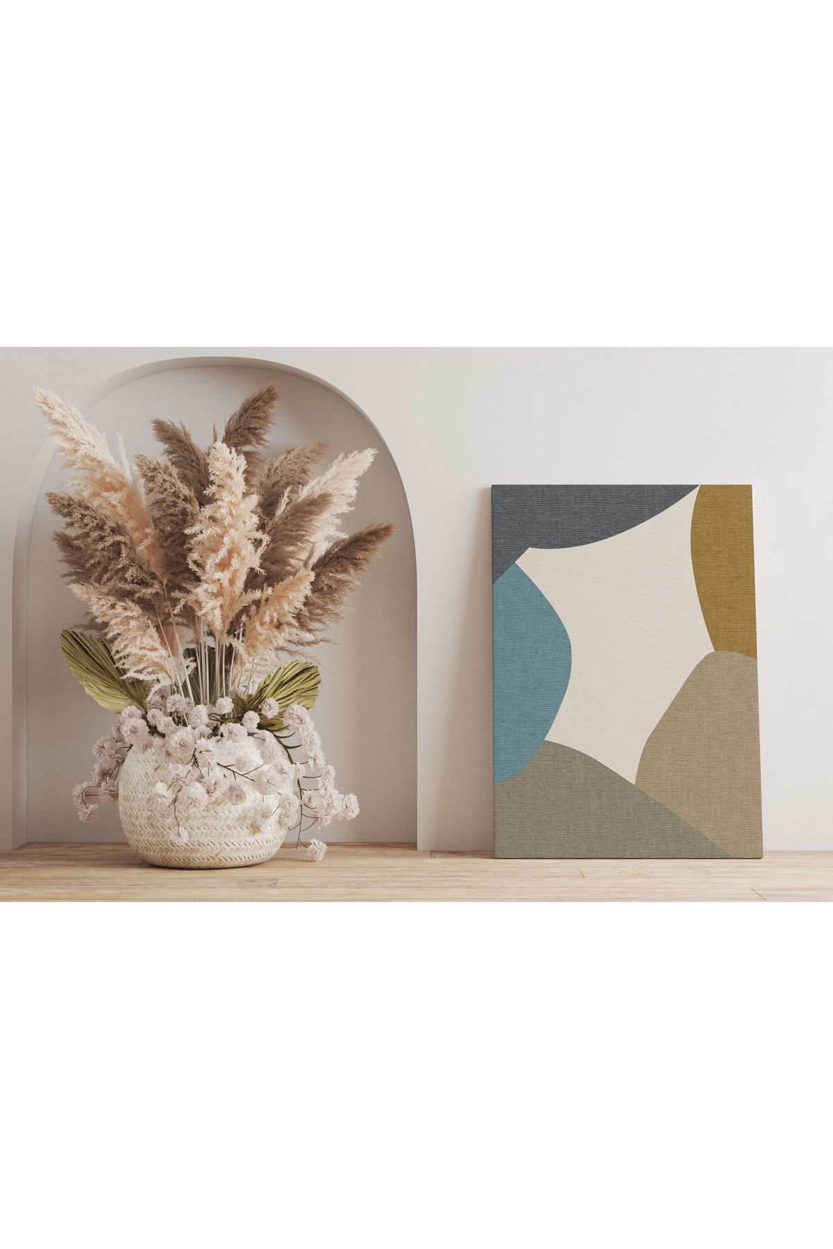 Kanvas Tablo Bej Gri Soft Renkler Temalı 140