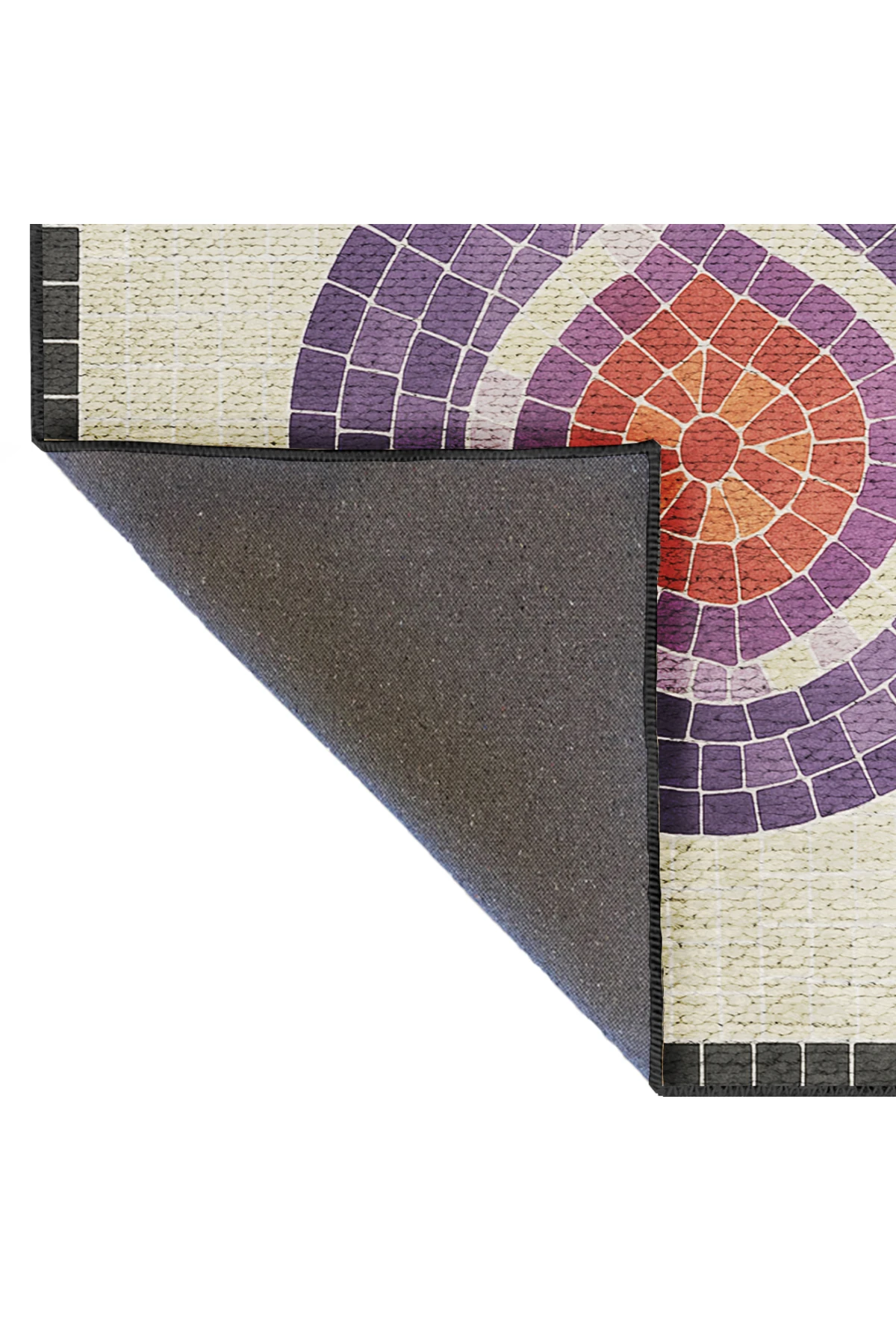 MOSSO FIG Yazılı Desen Dokuma Taban Vintage Dekoratif Halımosso995