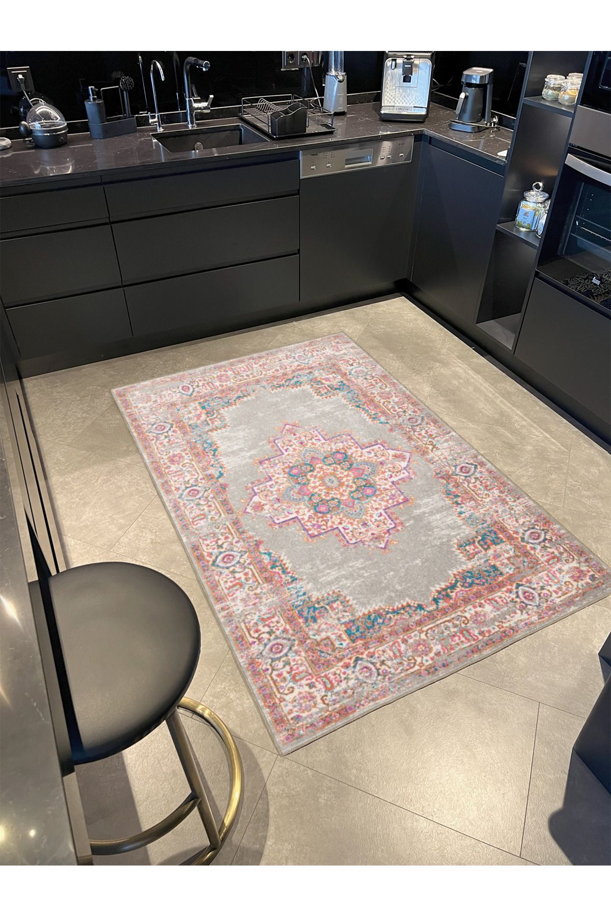 Geometrik Gelenksel Yıldızlı Krem Renkli Desenli Dokuma Taban miravip640