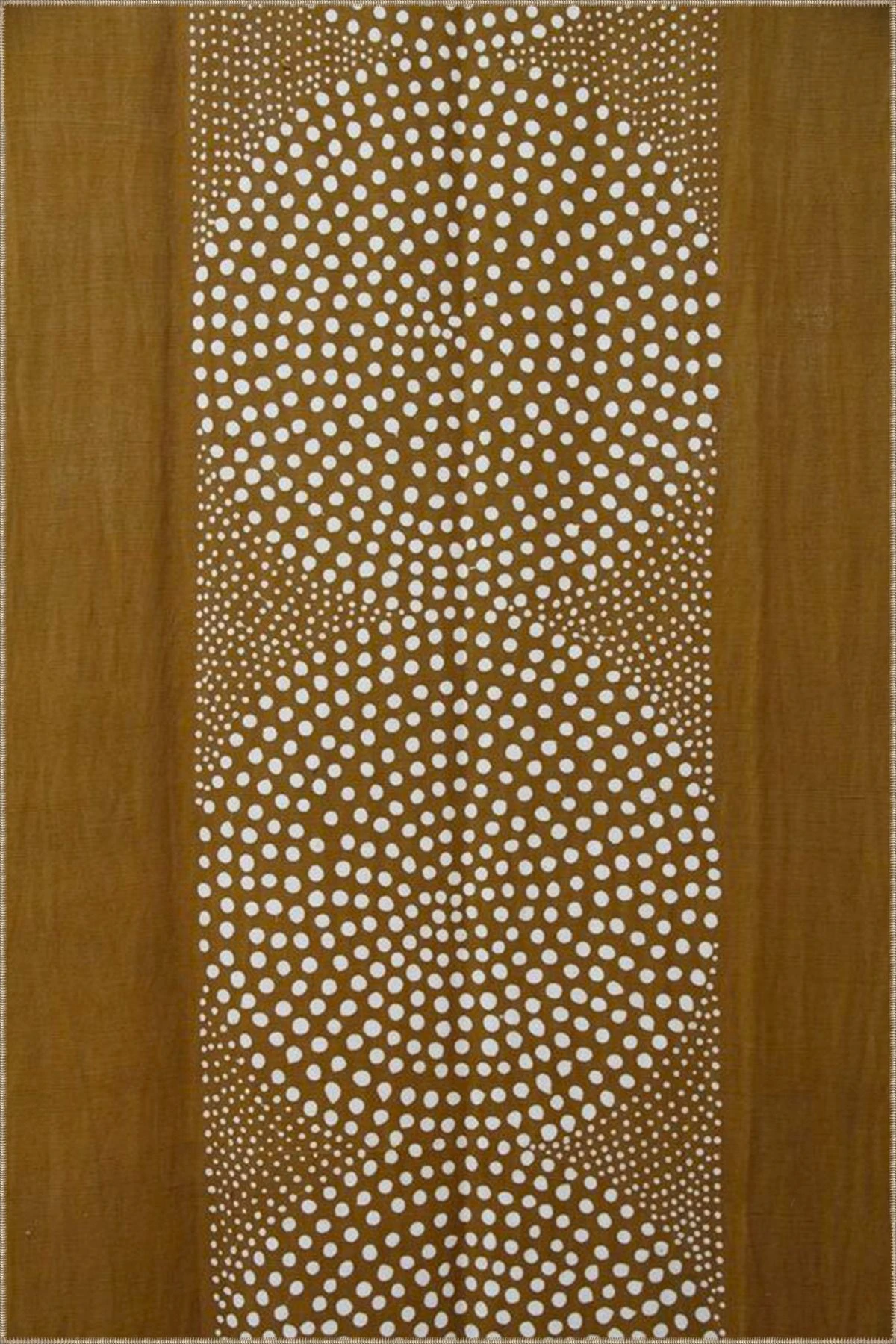 Kahverengi Misket Daireli Temalı Desenli Dokuma Taban Halı ve Yıkanabilir Halı miravip9988