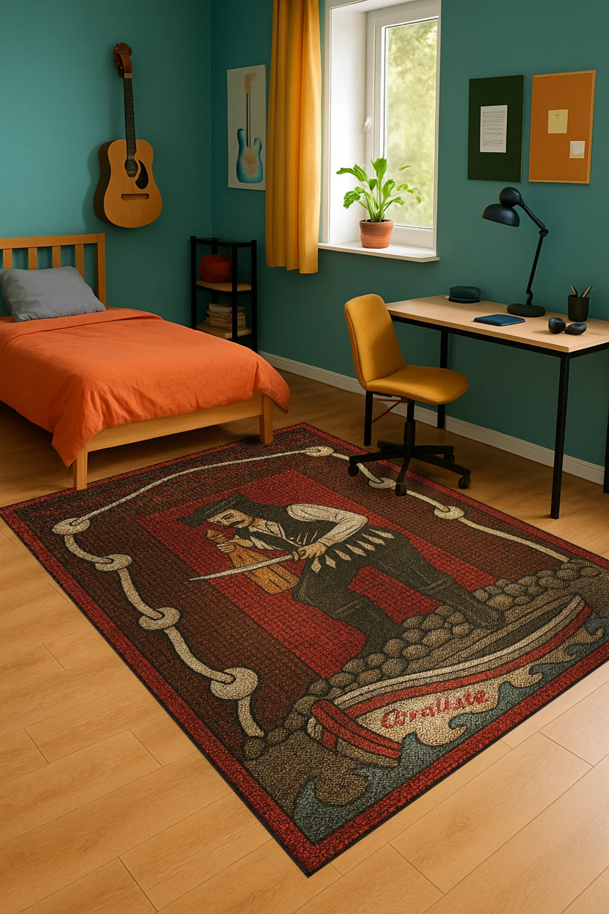 MOSSO Geleneksel Motif Şeritli Desen Dokuma Taban Vintage Dekoratif Halımosso980