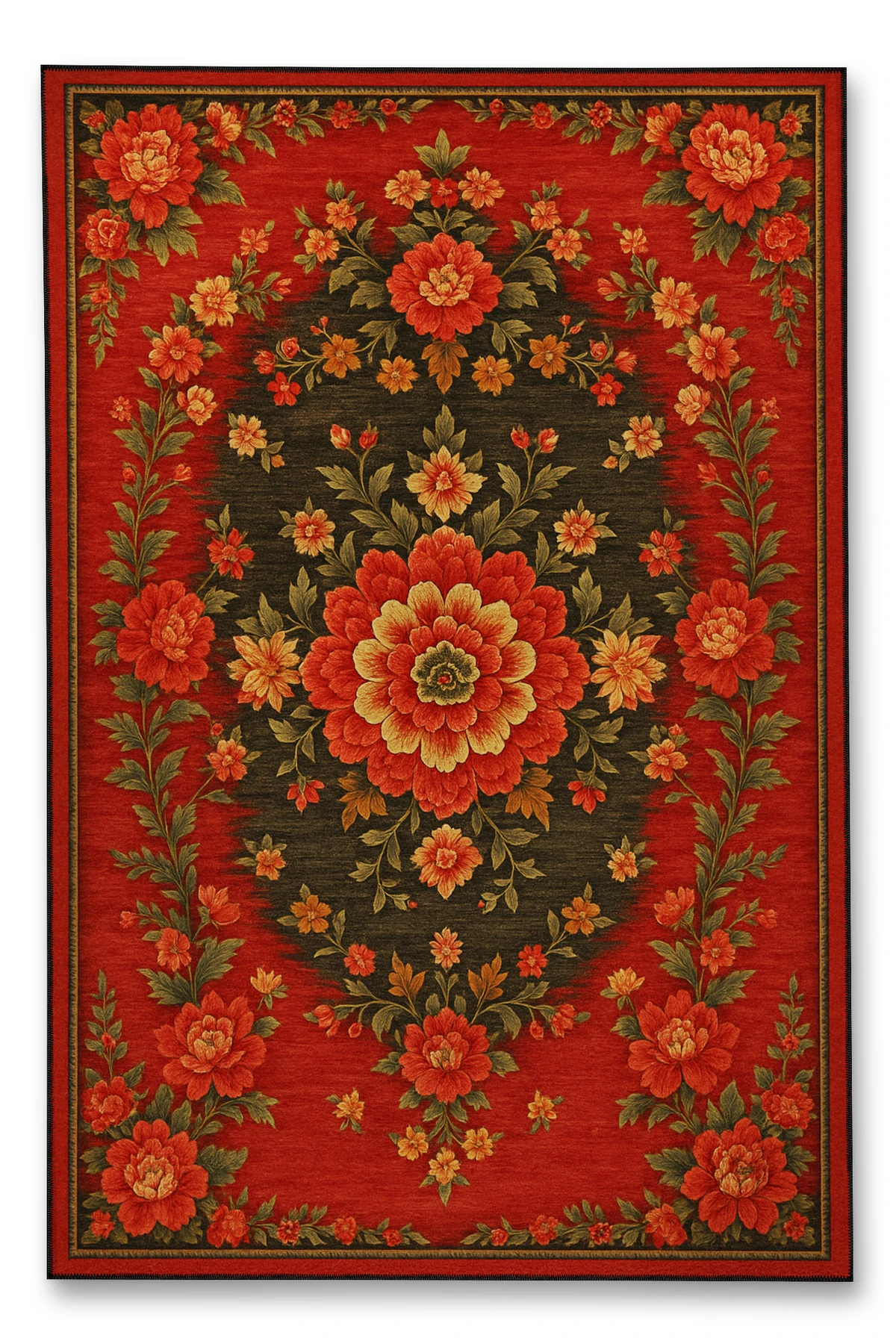 MOSSO Klasik Anadolu Geleneksel Desenli Dokuma Taban Vintage Dekoratif Halı mosso855