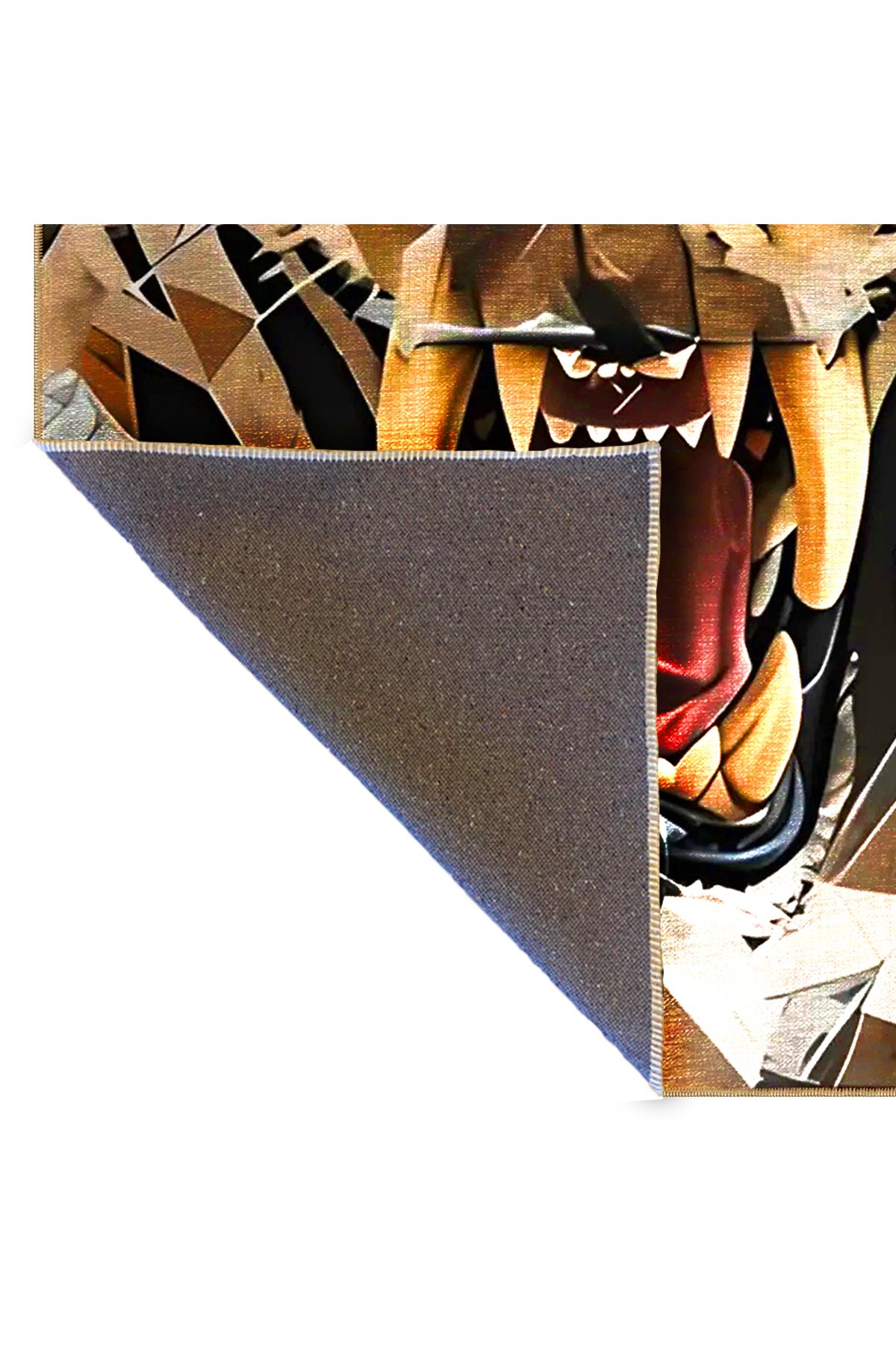 Animal Koleksiyonu Kahve Bej Tonlarda Kaplan Desenli Dokuma Taban Yıkanabilir Halı animal06