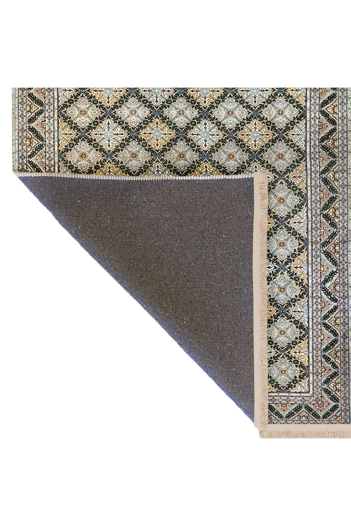 Kubilay Koleksiyonu Renkli Geleneksel ve Etnik Motif Desenli Dokuma Taban Vintage Dekoratif Halı 50