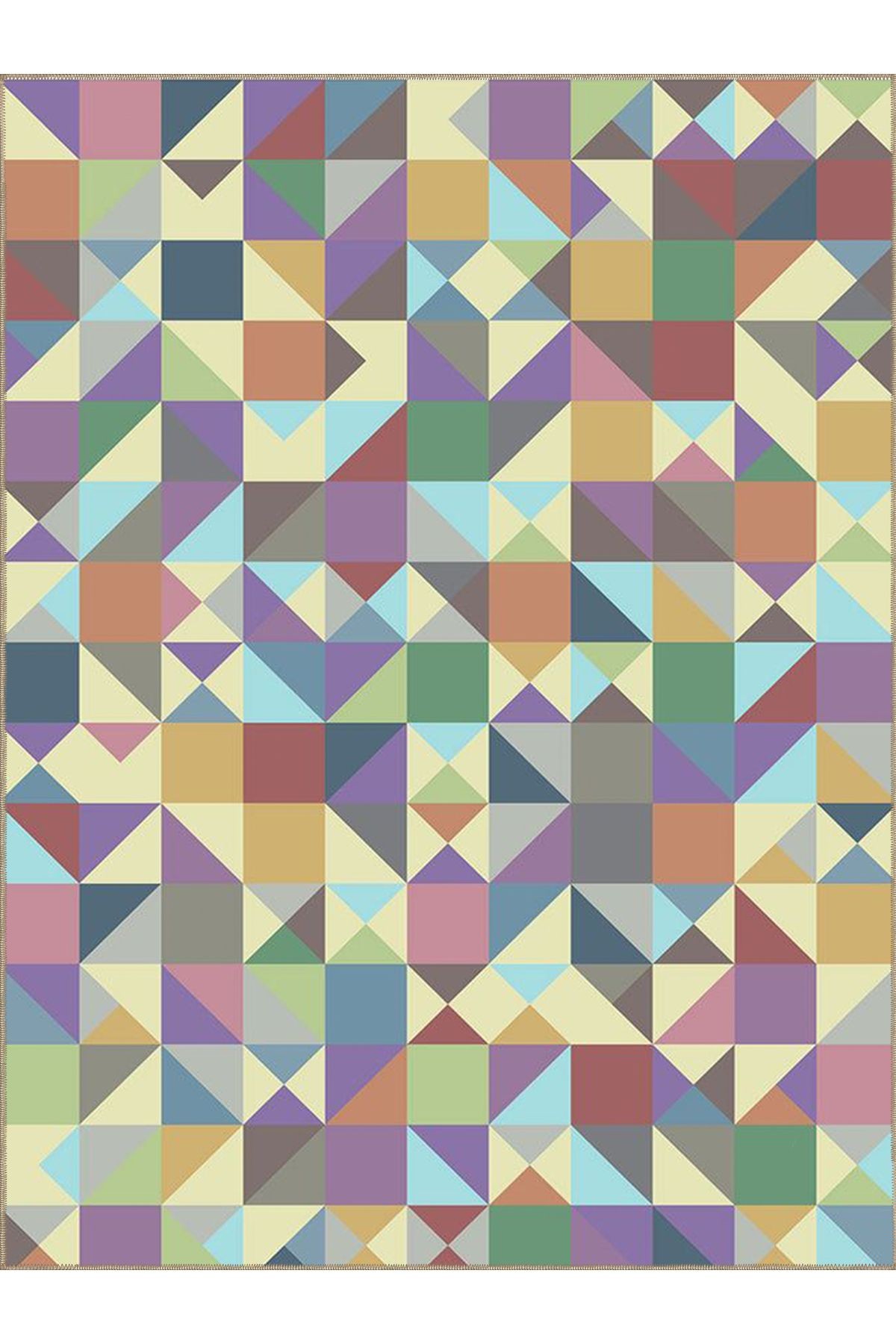 Ametist Serisi Çok Renkli Geometrik Şekiller Detaylı Dokuma Taban Modern Dekoratif Halı ametist11