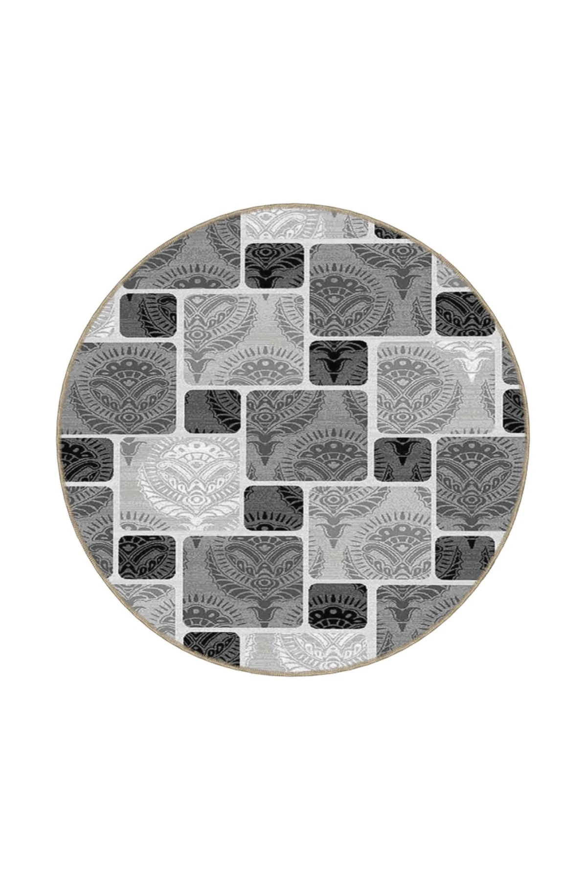 Siyah Beyaz Kareli Geometrik Temalı Dokuma Taban Halı ve Yıkanabilir Halı miravip9824