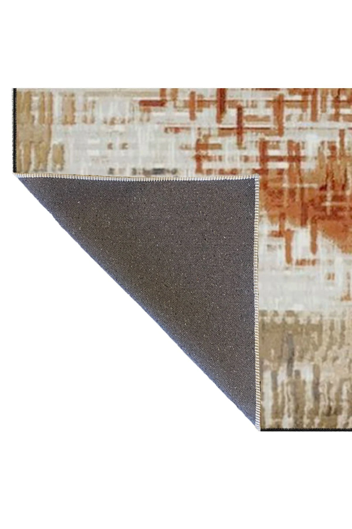 Kahverengi Desenli Dokuma Taban ve Yıkanabilir Halı miravip9490