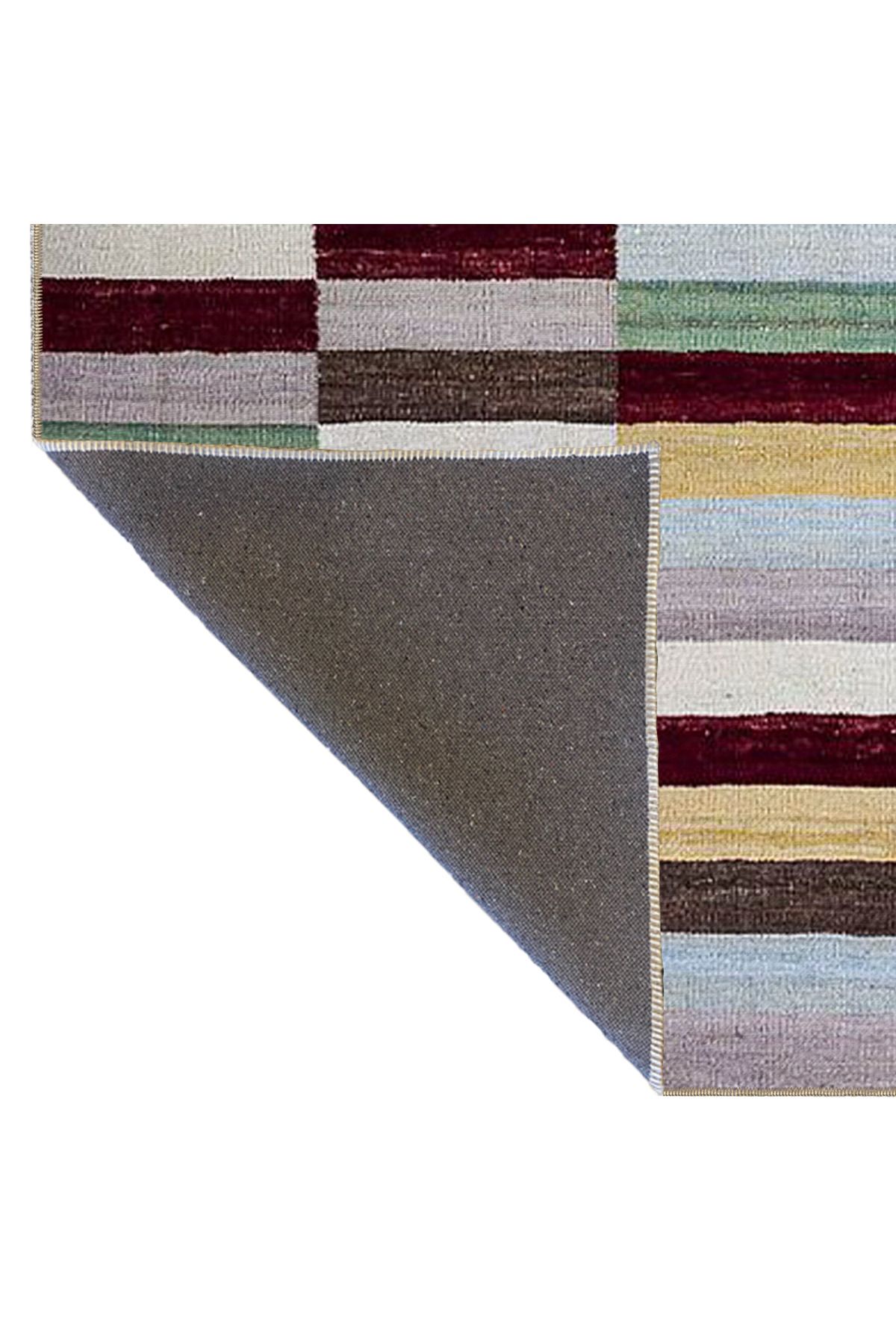 Kapalı Tonlarda Etnik Desenli Dekoratif Dokuma Taban Halı miravip523