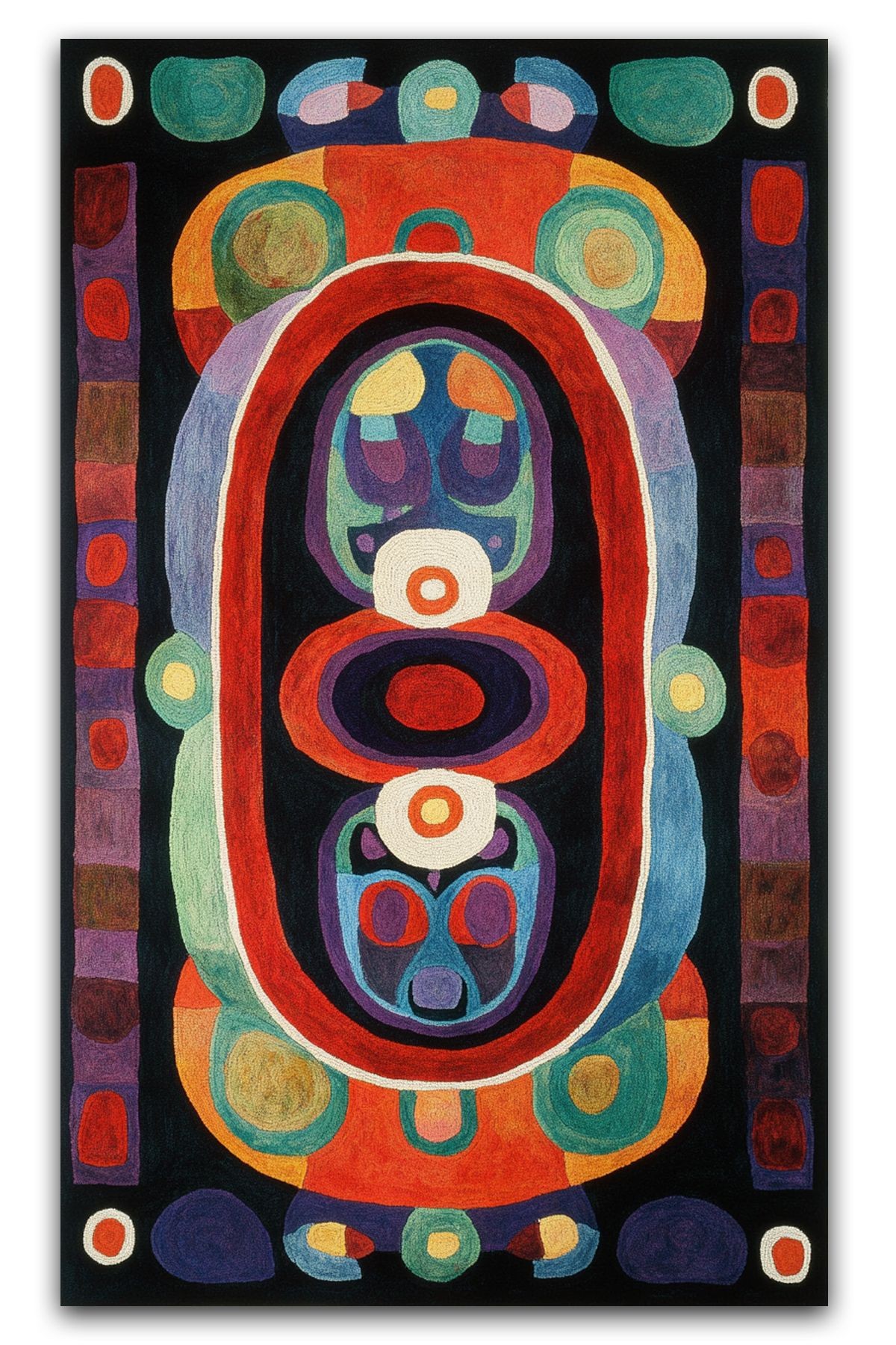 Nora Art Soyut Desen Çok Renkli Dokuma Taban Modern Dekoratif Halı noraart33