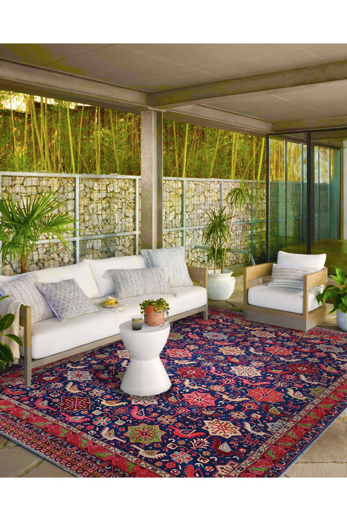 Bordürlü Floral Pembe Temalı Desenli Dokuma Taban Halı ve Yıkanabilir Halı aloha55