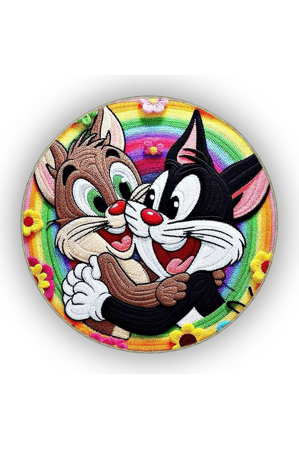 Çizgi Karakterler Çok Renkli Bugs Bunny Desenli Kreatif Modern Dekoratif Halı 5103
