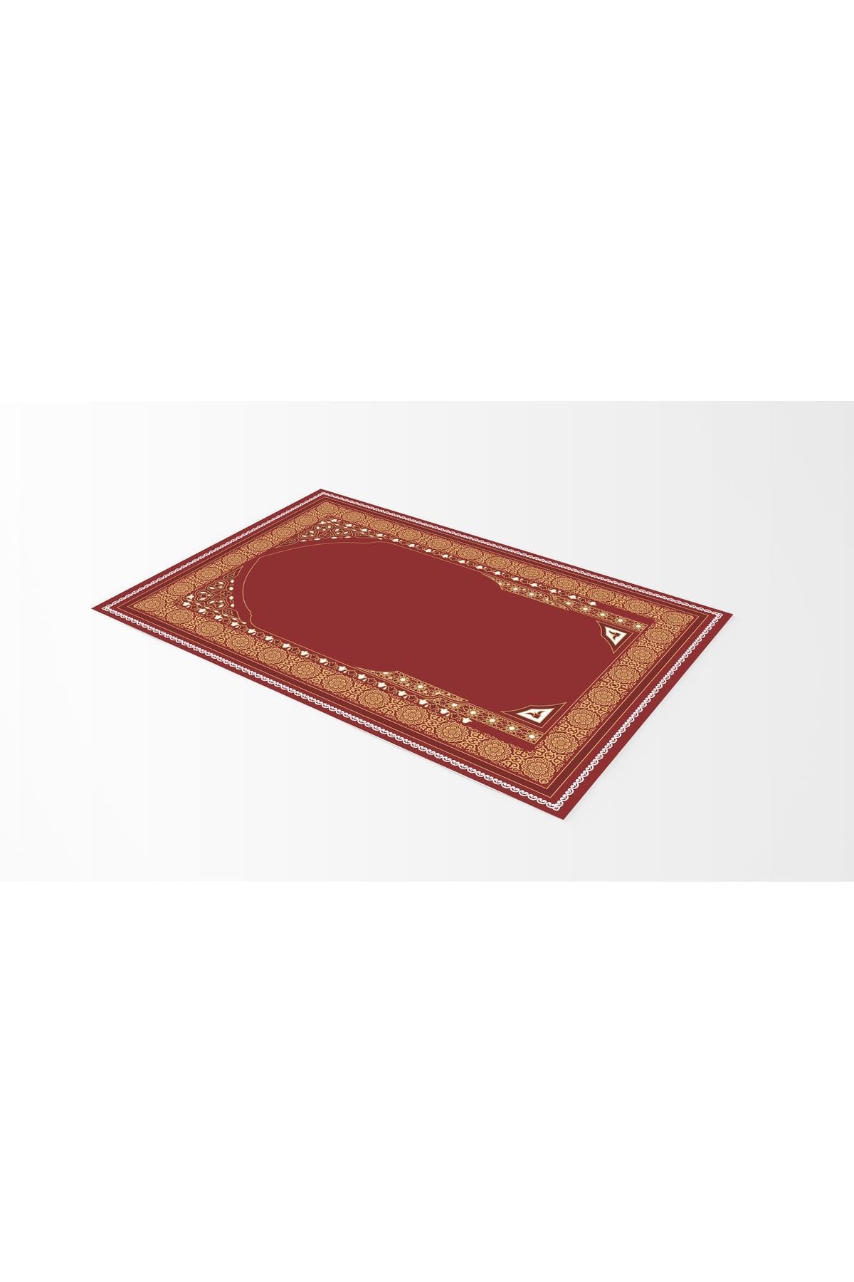 Kırmızı Çiçek Temalı Geometrik Seccade 70x120