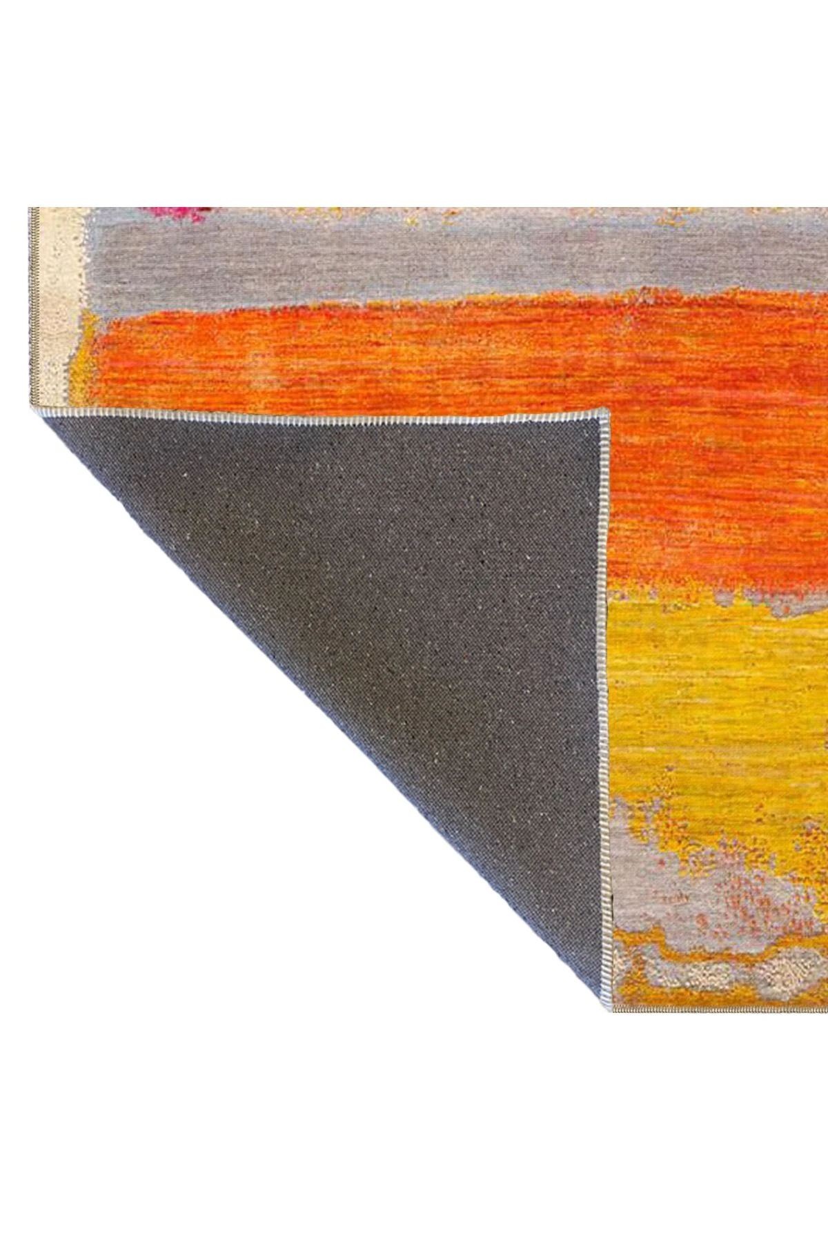 Pembe ve Sarı Renkli Desenli Dokuma Taban miravip653