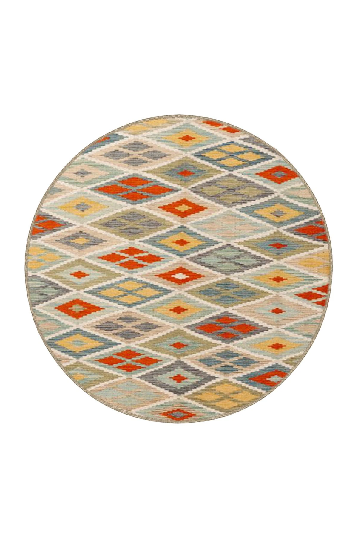 Gri Geometrik Modern Baklava Desenli Dokuma Taban ve Dekoratif Halı miravip93