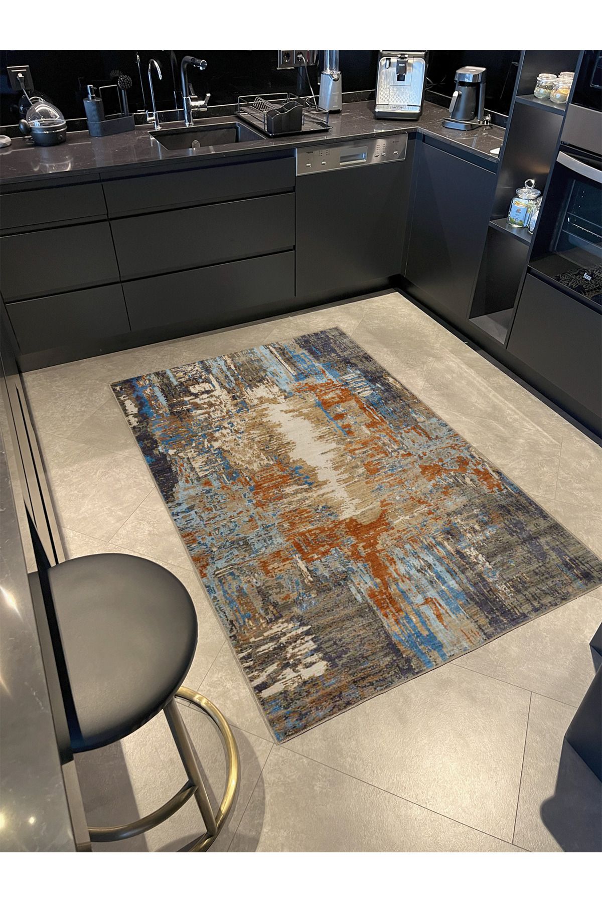 Karışık Tonlarda Etnik Desenli Dekoratif Dokuma Taban Halı miravip525