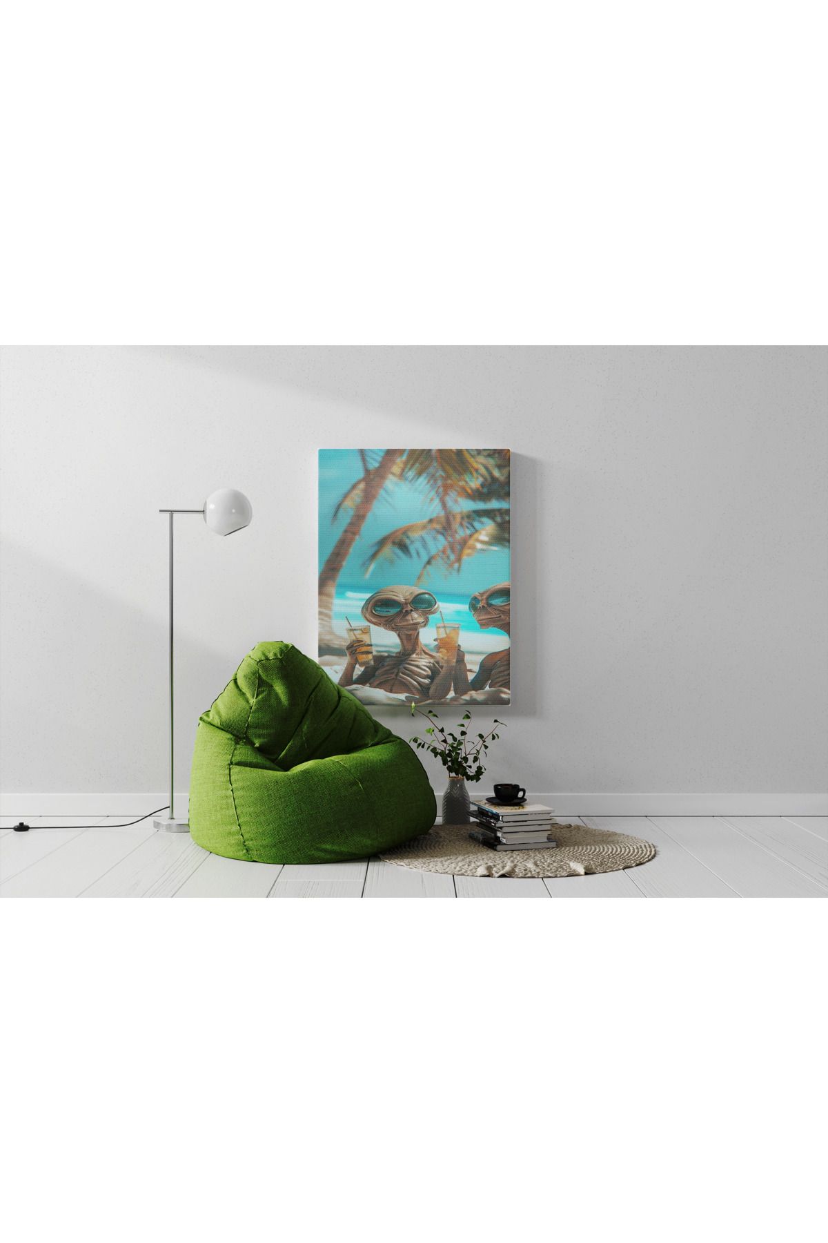 Kanvas Tablo Uzaylı Desenli Temalı Tablo