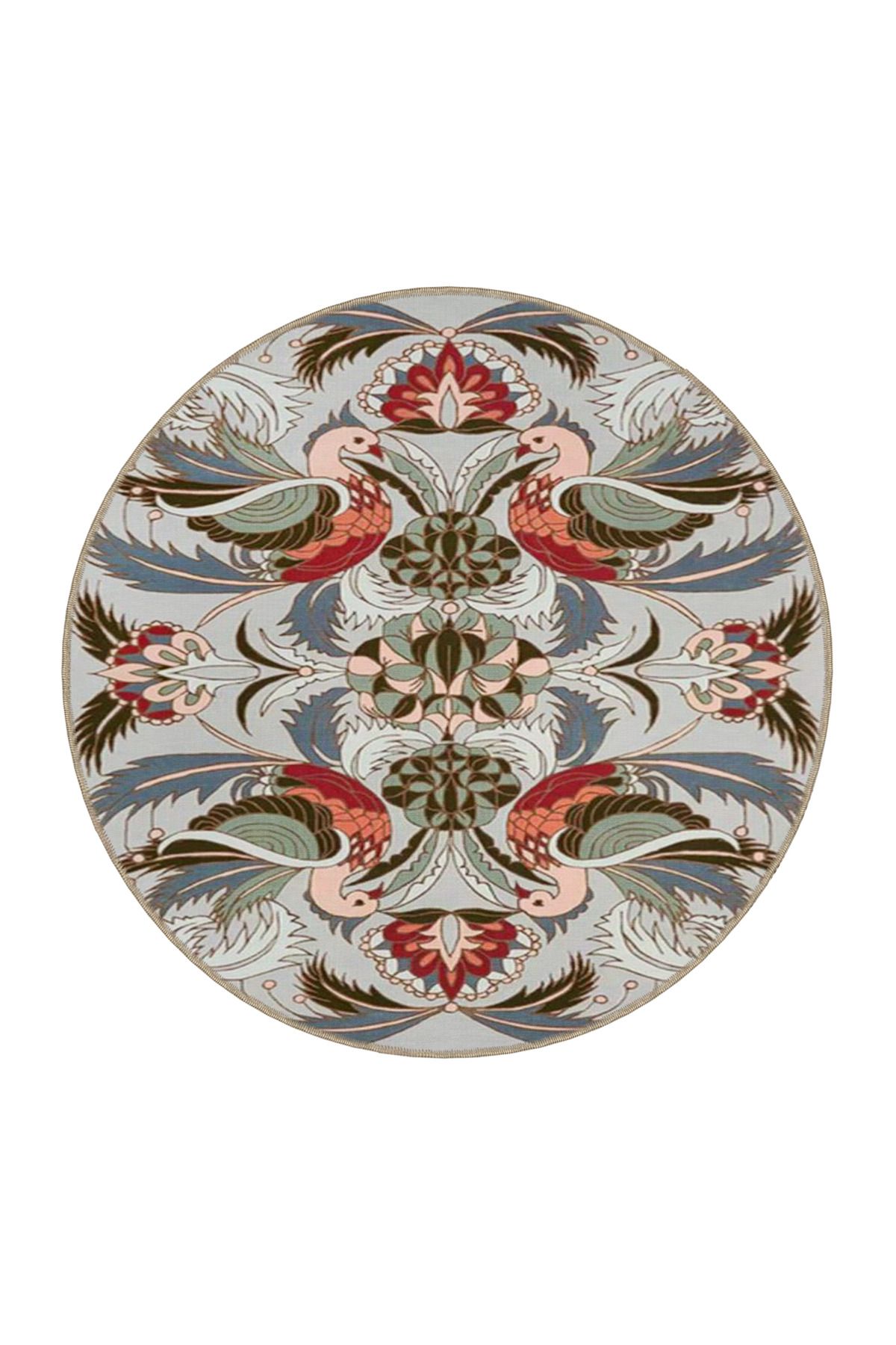 Gri Tonlada Tüy Desenli Dekoratif Dokuma Taban Halı miravip28