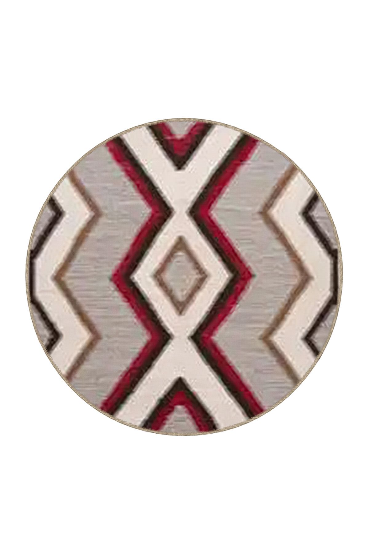 Gri Temalı Karma Geometrik Desenli Vintage Dekoratif Halı 3520