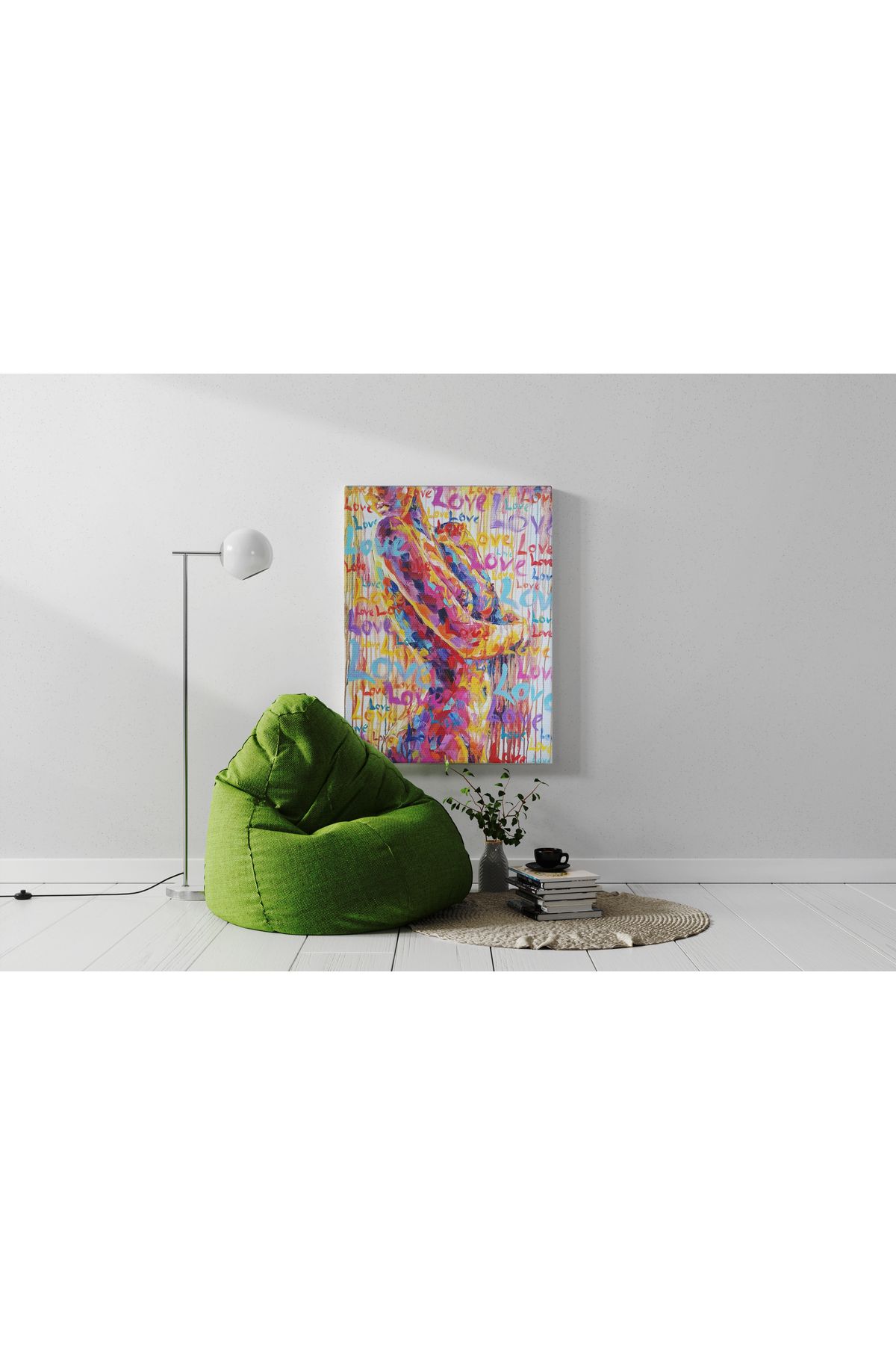 Kanvas Tablo Yazı Temalı Kadınlı Modern Tablo