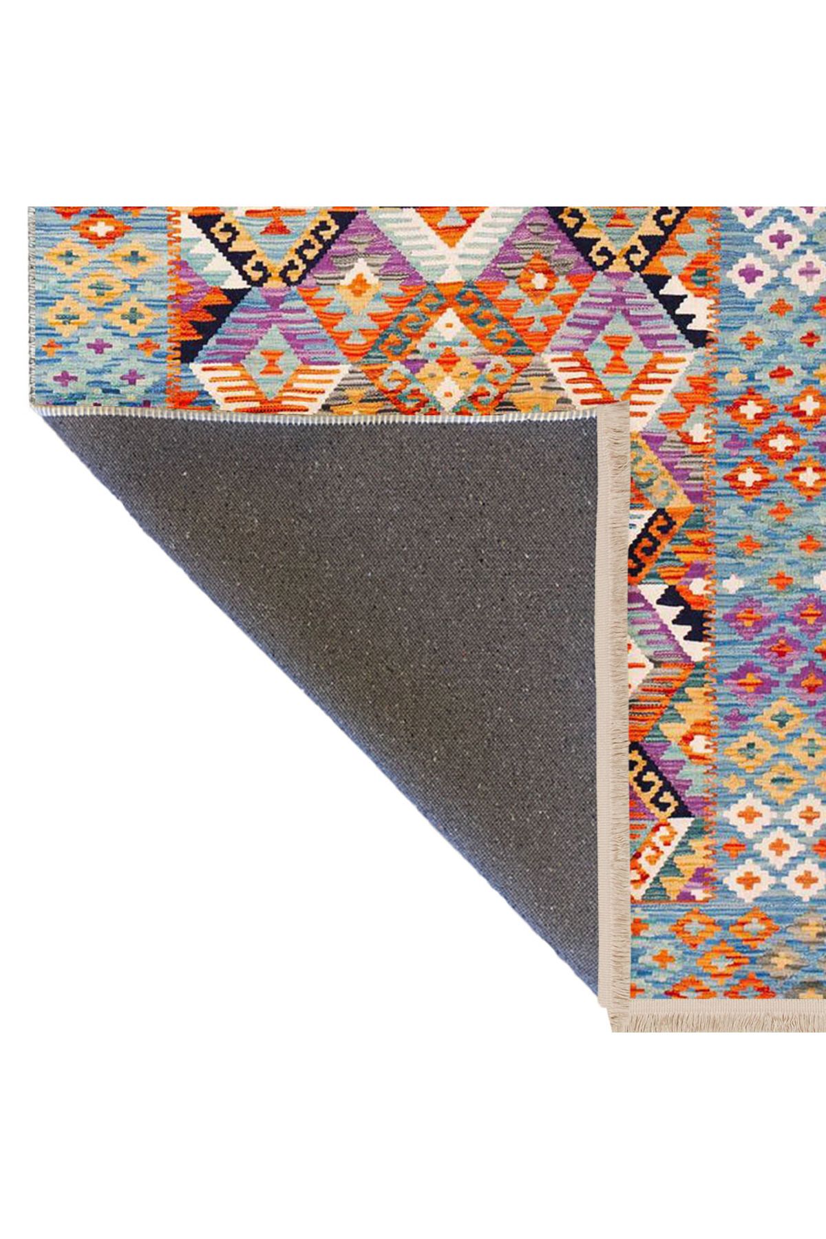 Güney Koleksiyonu Çok Renkli Etnik Motifli ve Geleneksel Desenli Vintage Dekoratif Halı 47