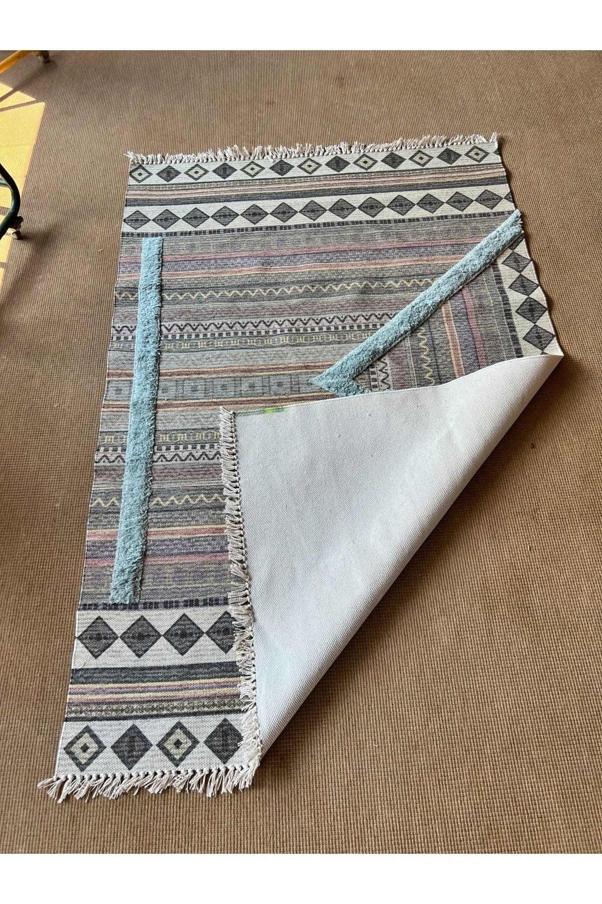 Rustik 4046 Çok Renkli Pastel Desenli Kilim