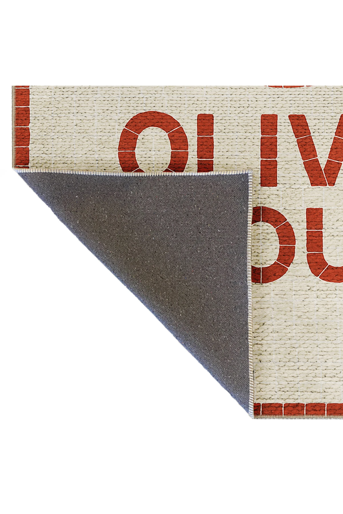 MOSSO DİSCO Yazılı Desen Dokuma Taban Vintage Dekoratif Halımosso986