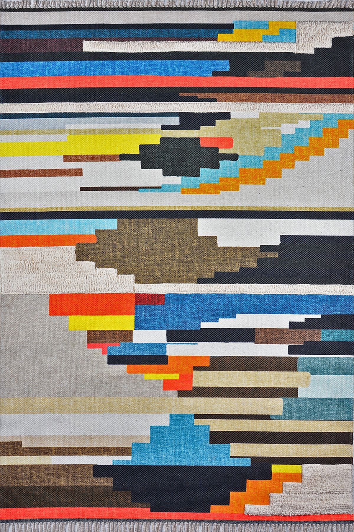 Rustik Multy 4010 Çok Renkli Çizgili Kilim