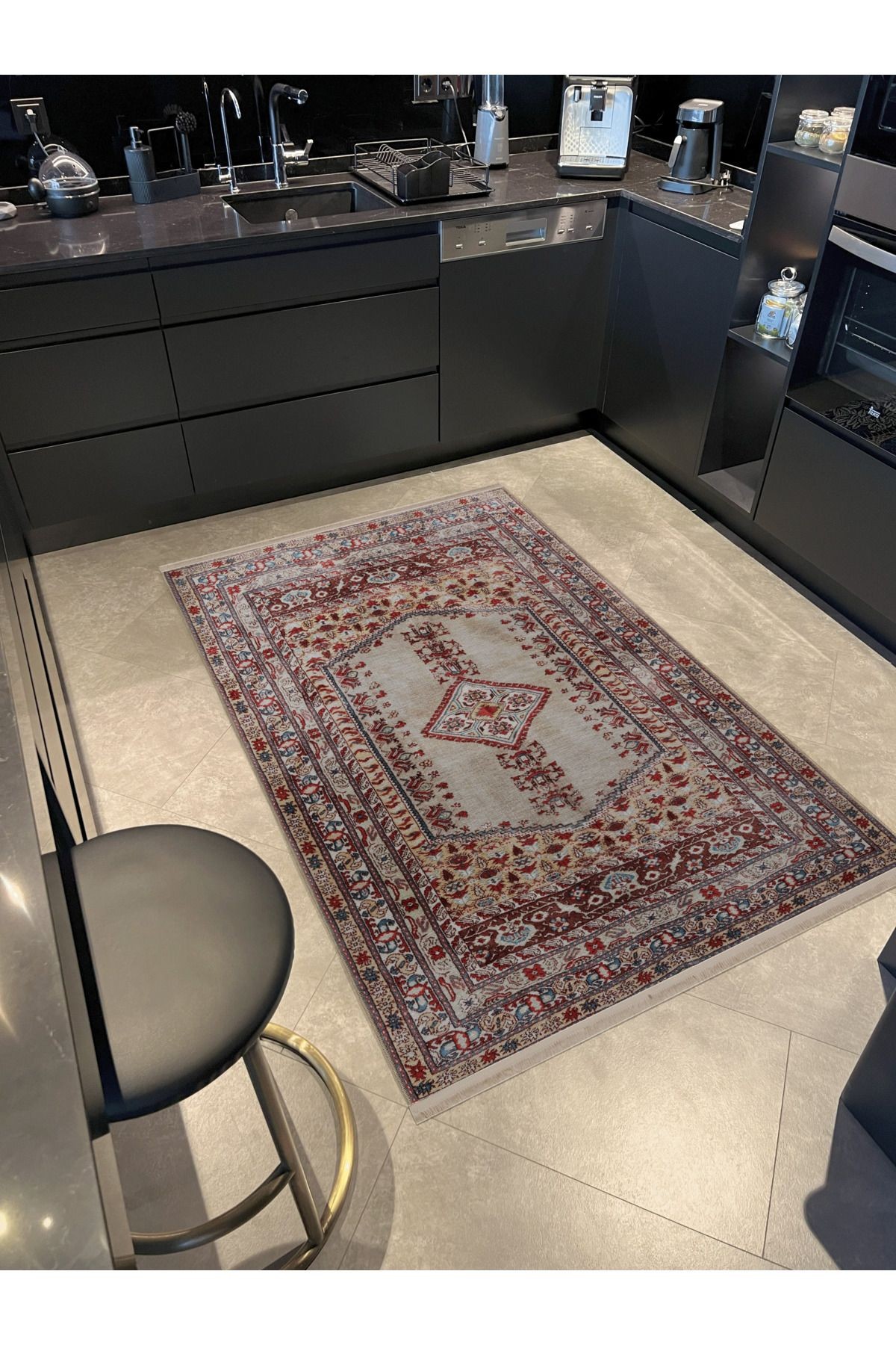 Açık Ton Çok Renkli Geleneksel Motif Etnik Desenli Vintage Dekoratif Halı 2463