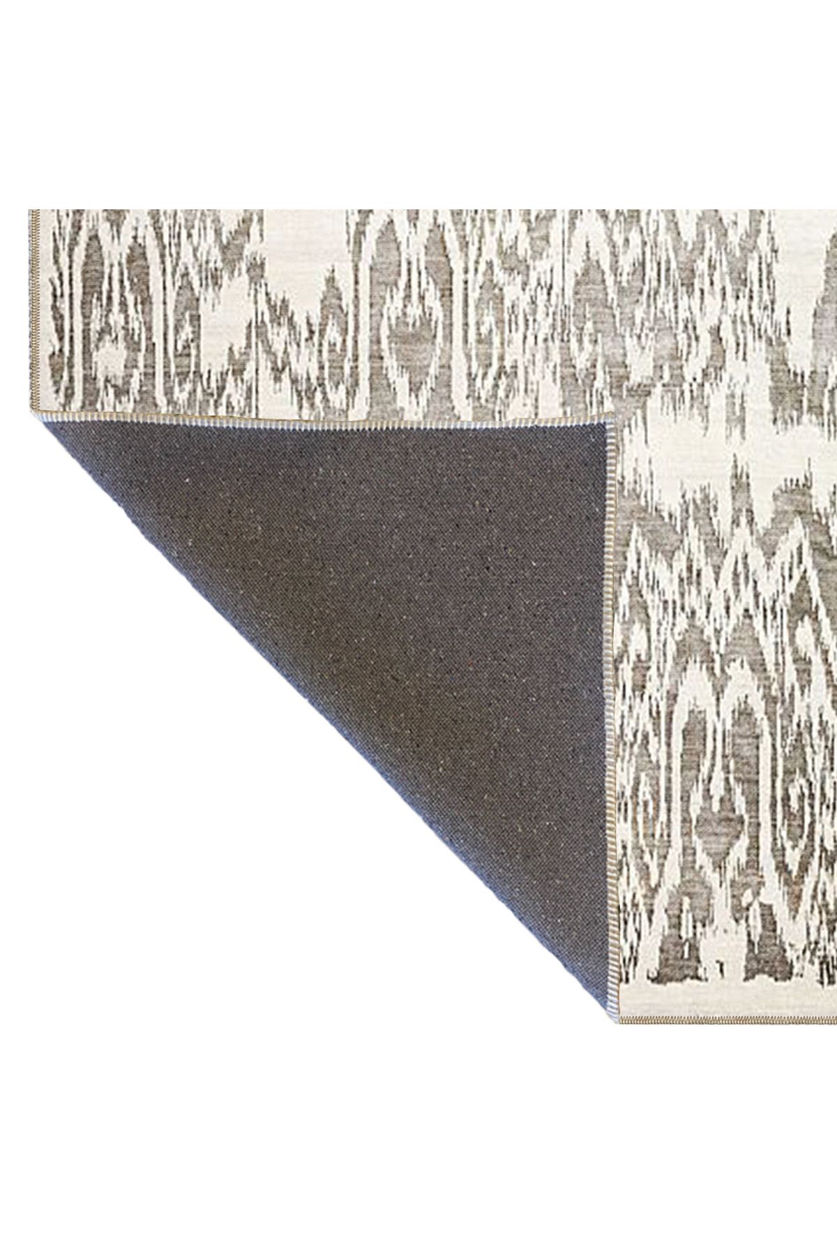 Gri Renkli Açık Tonlarda Akan Motifli Desenli Modern Dekoratif Halı 4400