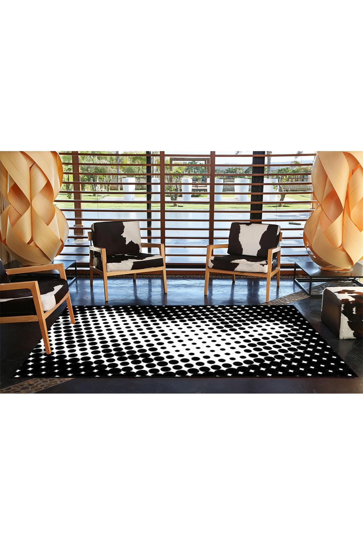 Kadın Soyut Desenli Dekoratif ve Yıkanabilir Halı miravip9262