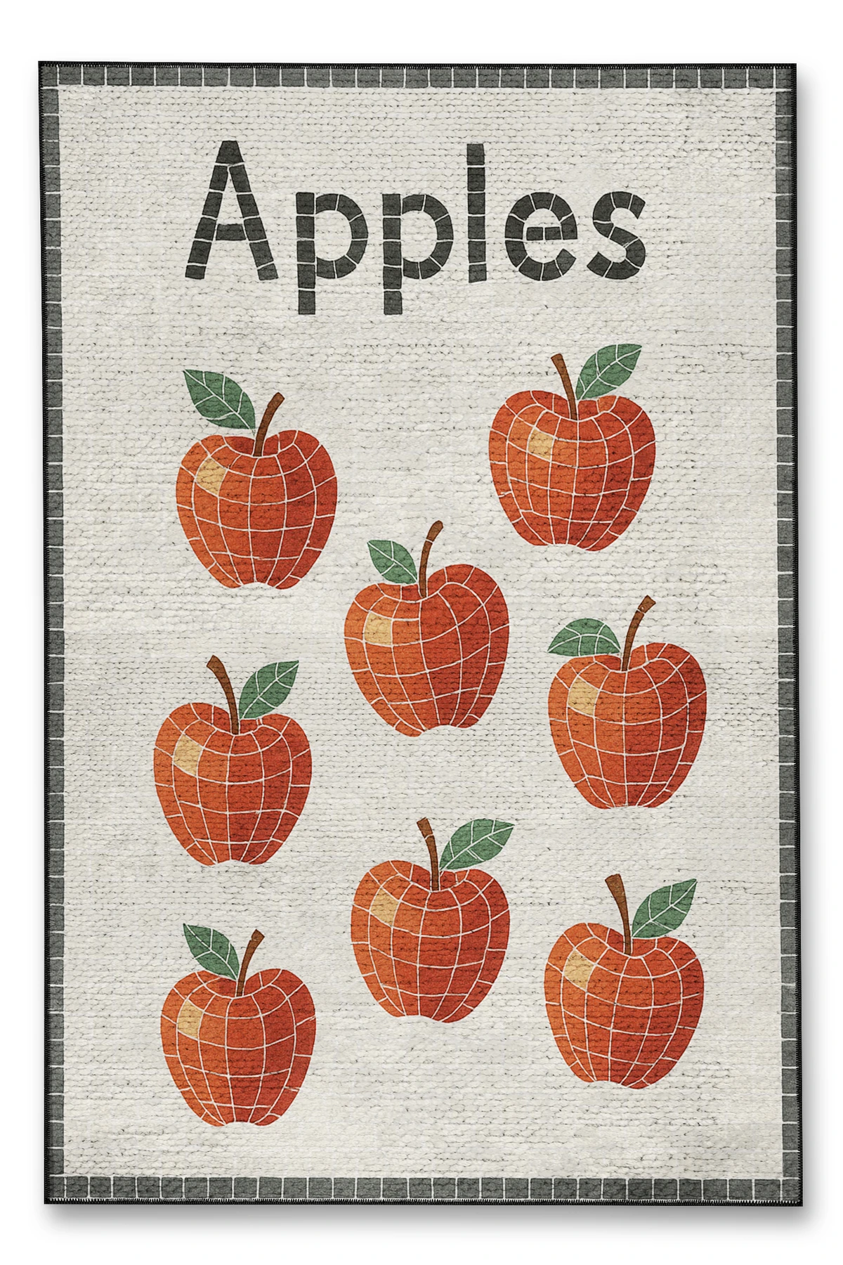 MOSSO Chillies Yazılı Desen Dokuma Taban Vintage Dekoratif Halımosso990