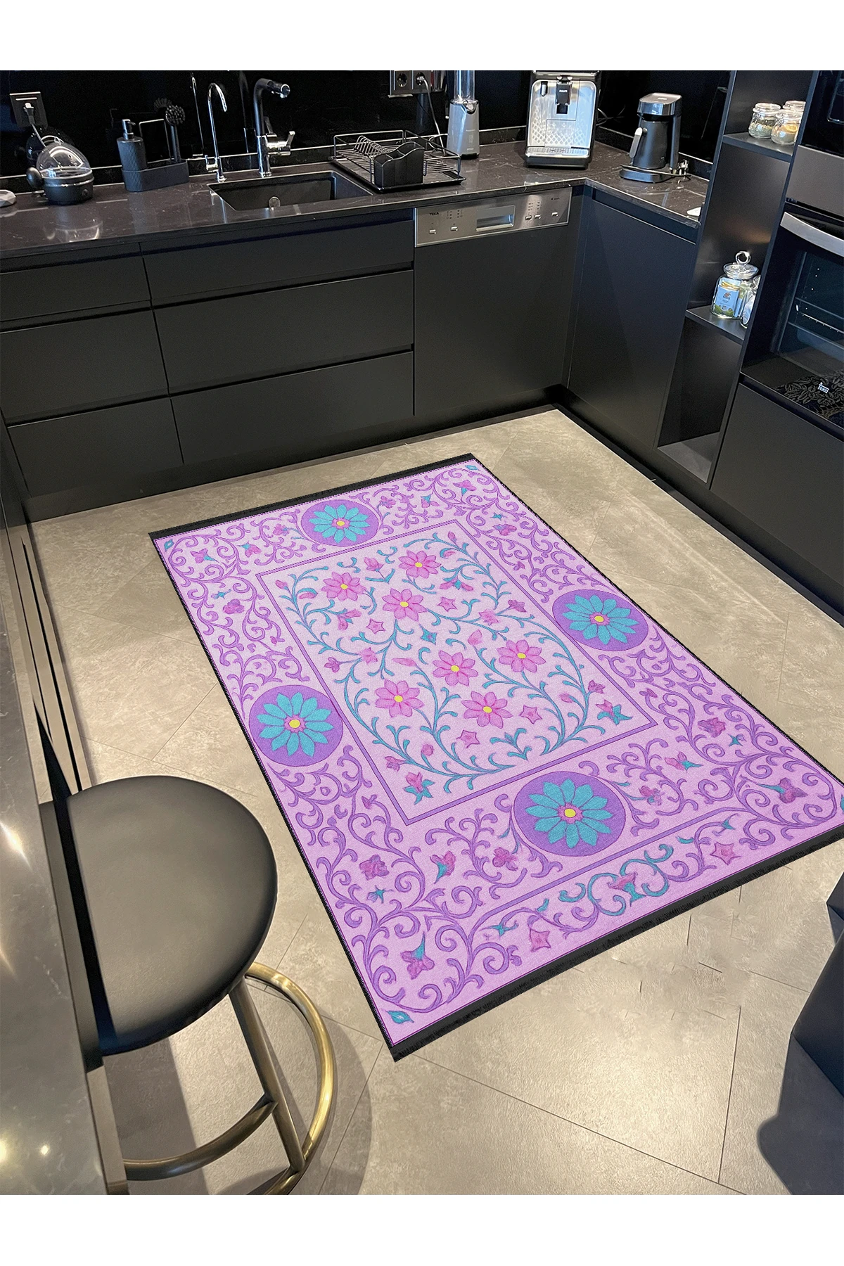 MOSSO Çok Renkli Geleneksel Temalı Desen Dokuma Taban Modern Dekoratif Halı mosso294