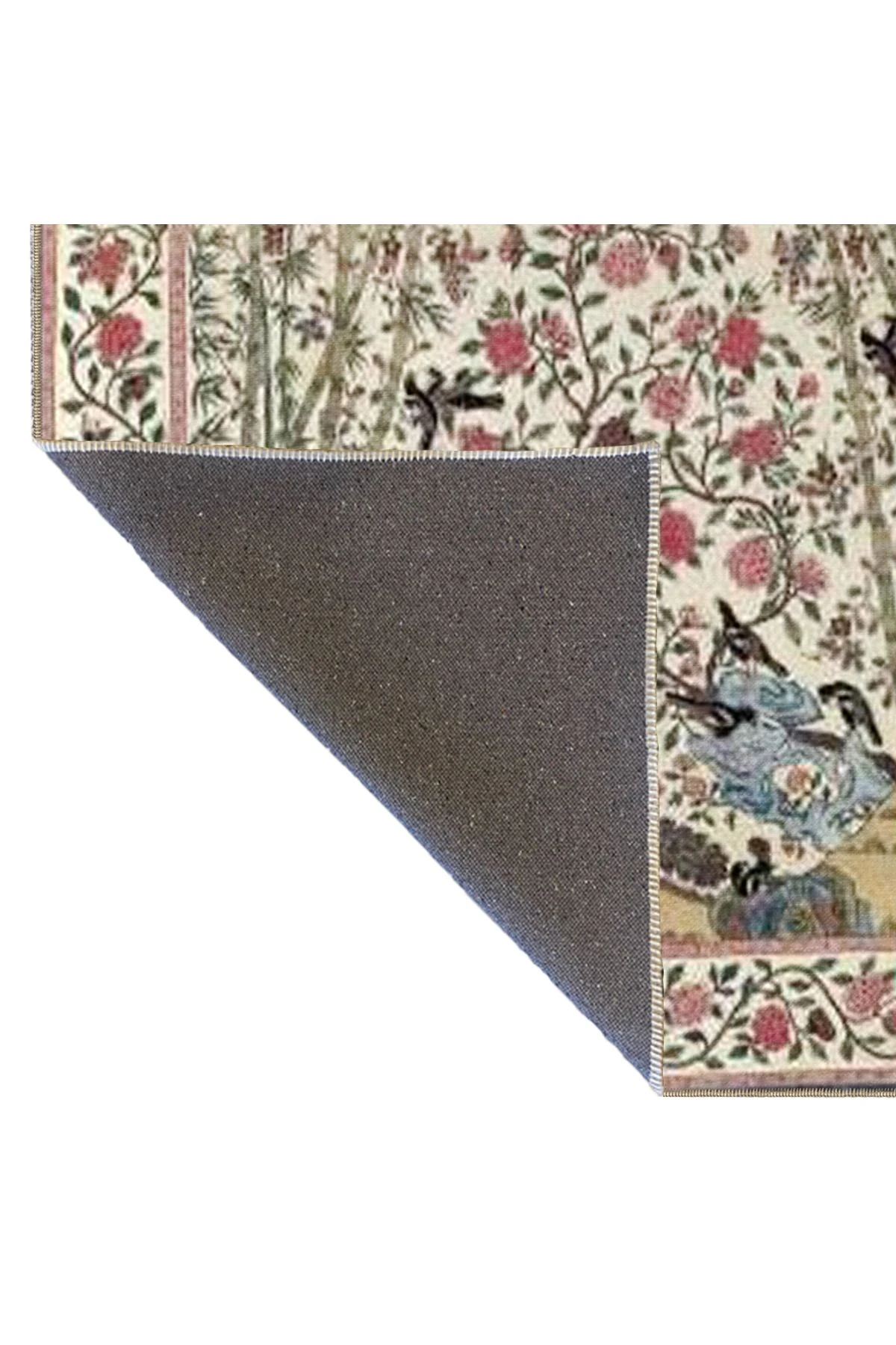 Geometrik Geleneksel Antrasit Renklerinde Sarmaşık Desenli Dekoratif Halı miravip8029