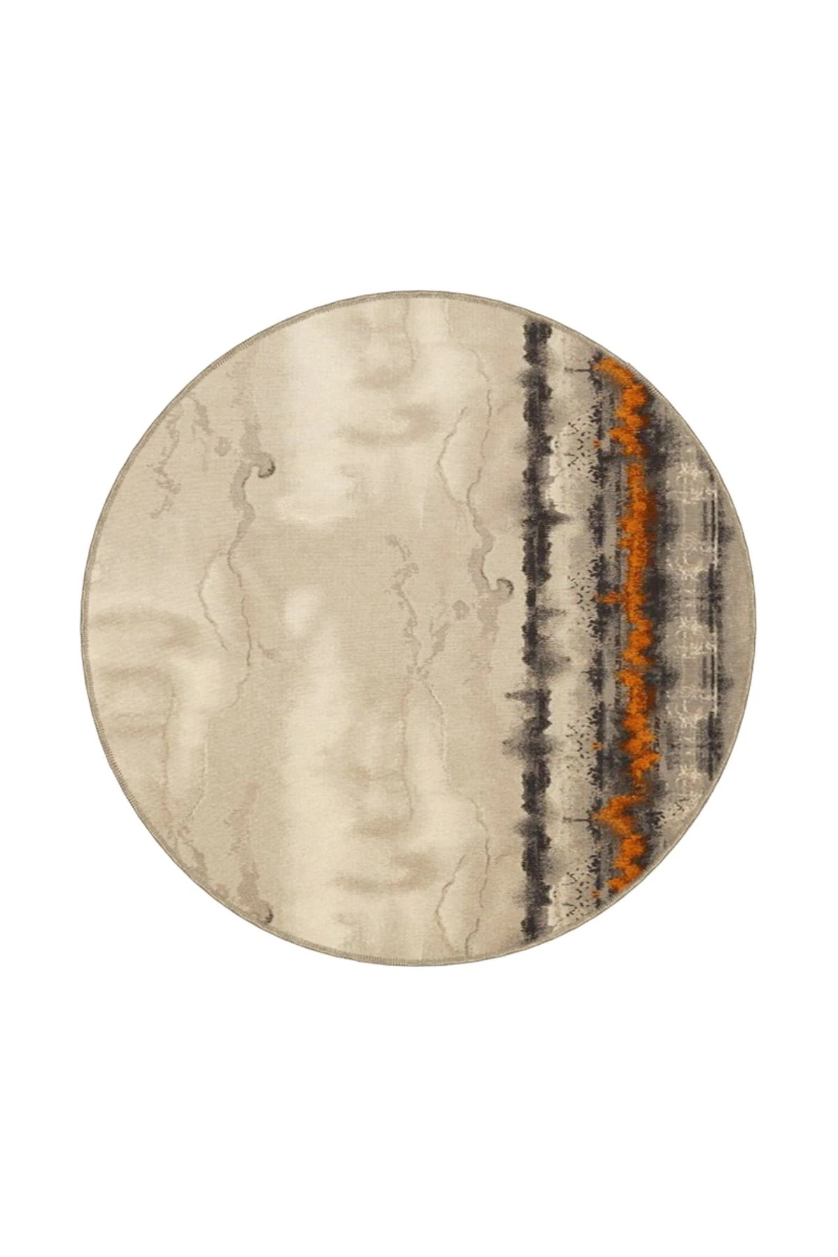 Krem Renkli Desenli Modern Desenli Dokuma Taban ve Dekoratif Yıkanabilir Halı miravip8597